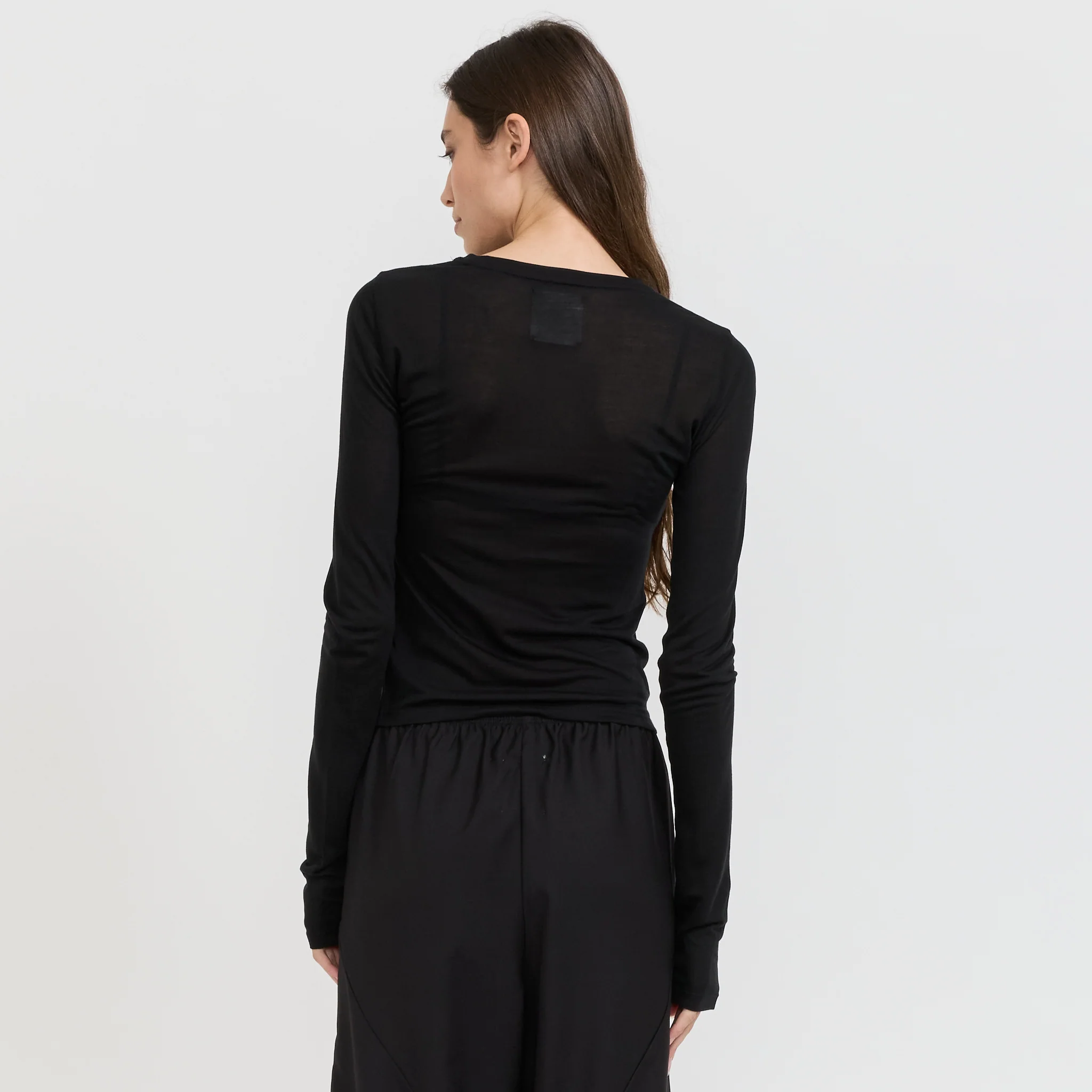 Sheer Long Sleeve Top Black - Image 4