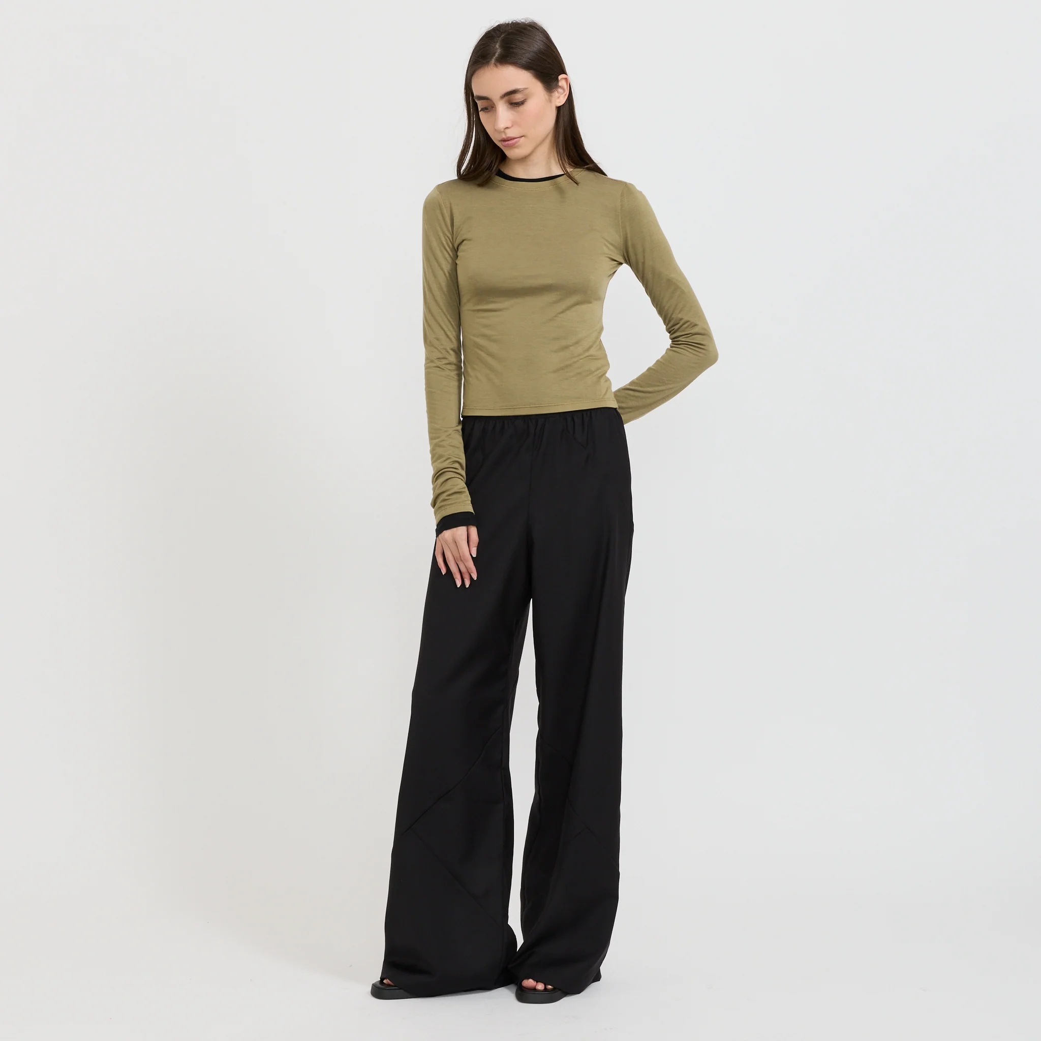 Sheer Long Sleeve Top Clay - Image 2