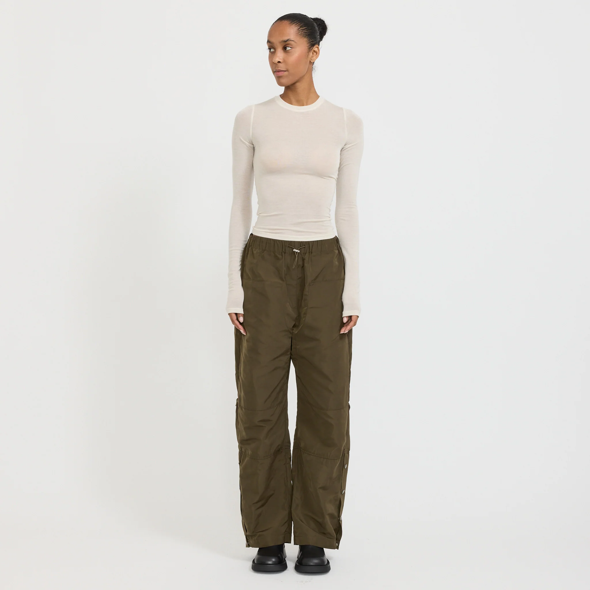 Sheer Long Sleeve Top Cream - Image 2