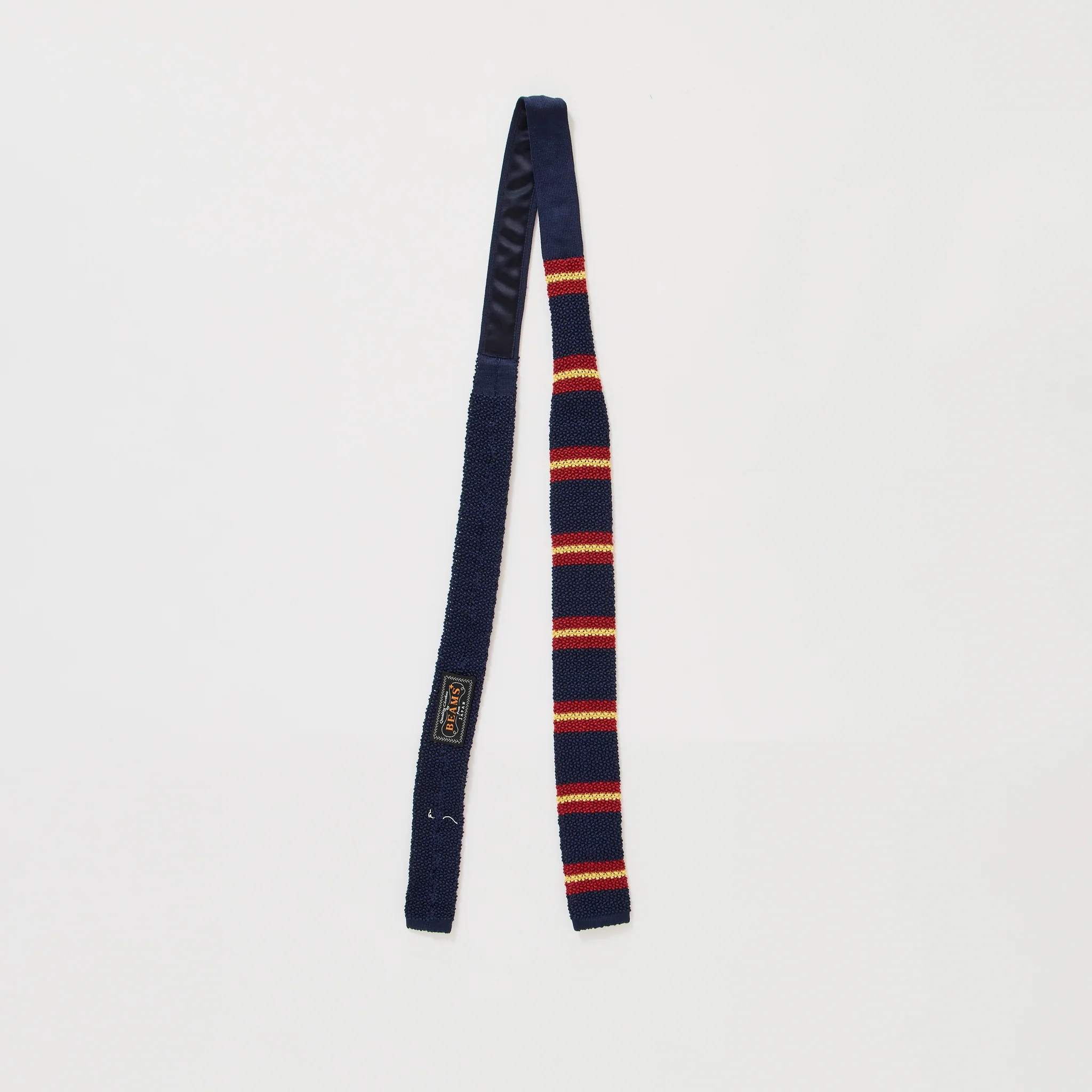 Silk Knit Tie Stripe Navy