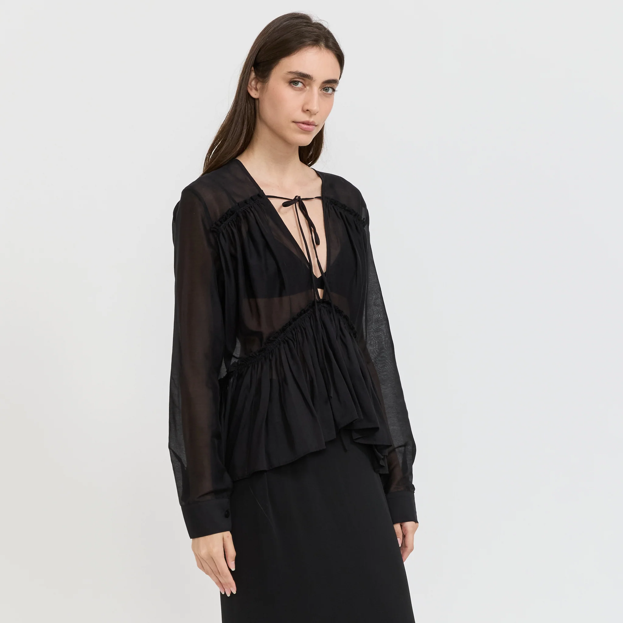 Silk Voile Top Black - Image 3