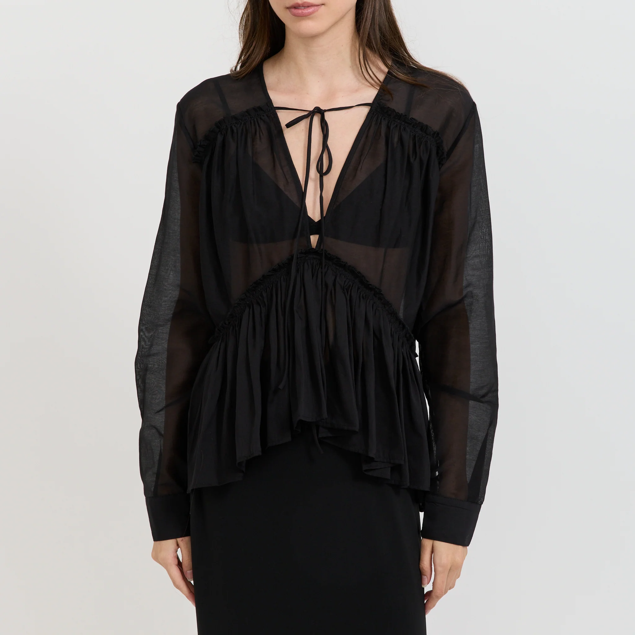 Silk Voile Top Black - Image 5