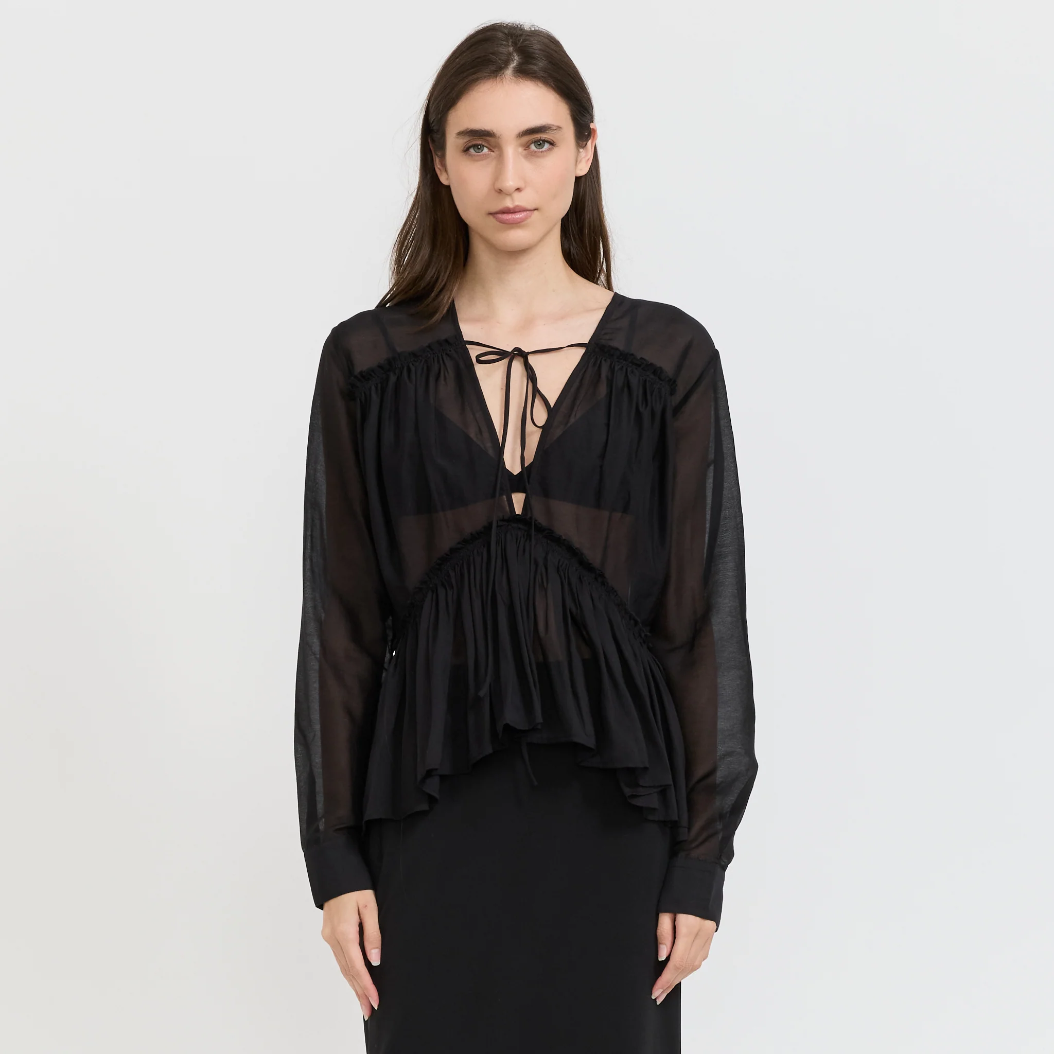 Silk Voile Top Black - Image 6