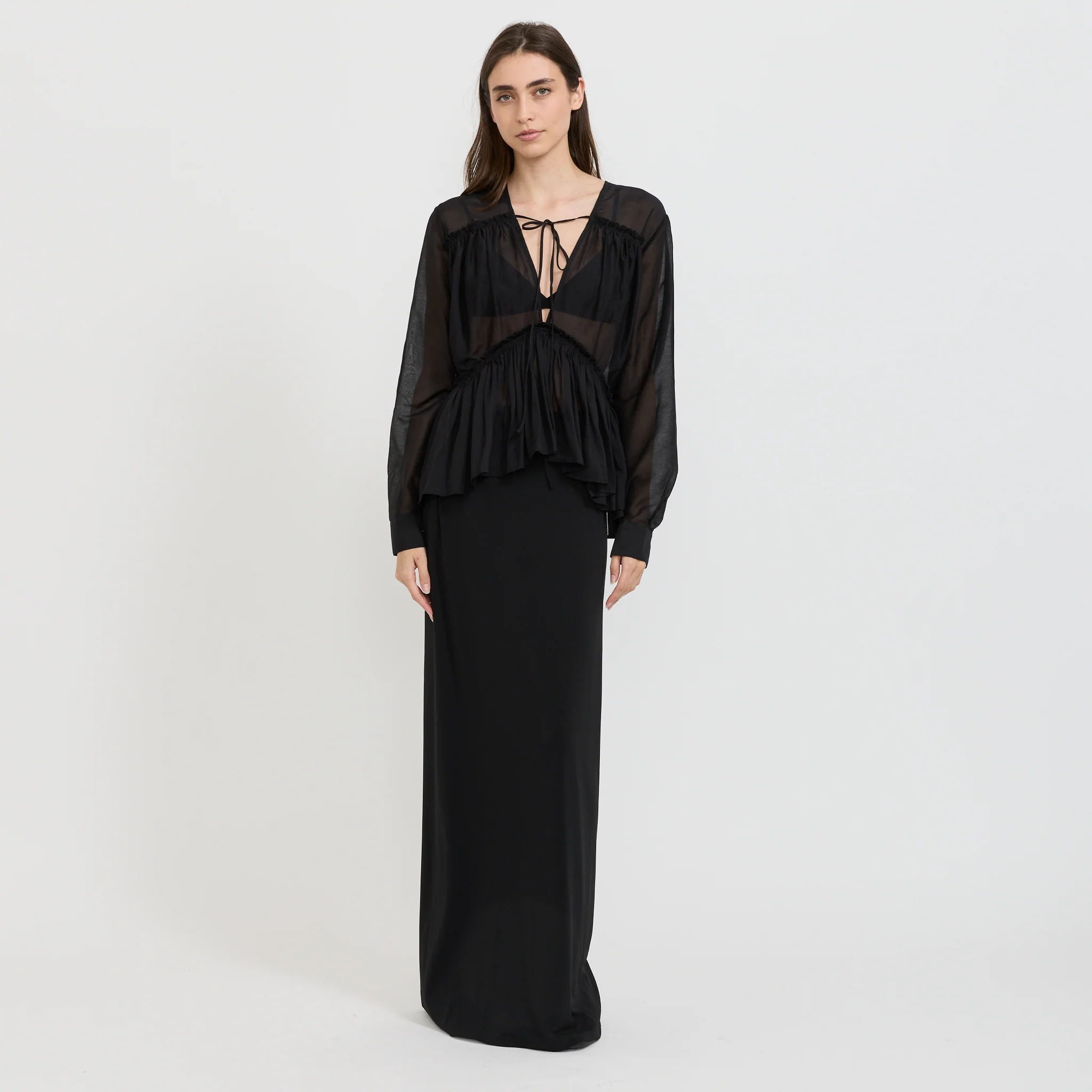 Silk Voile Top Black - Image 7