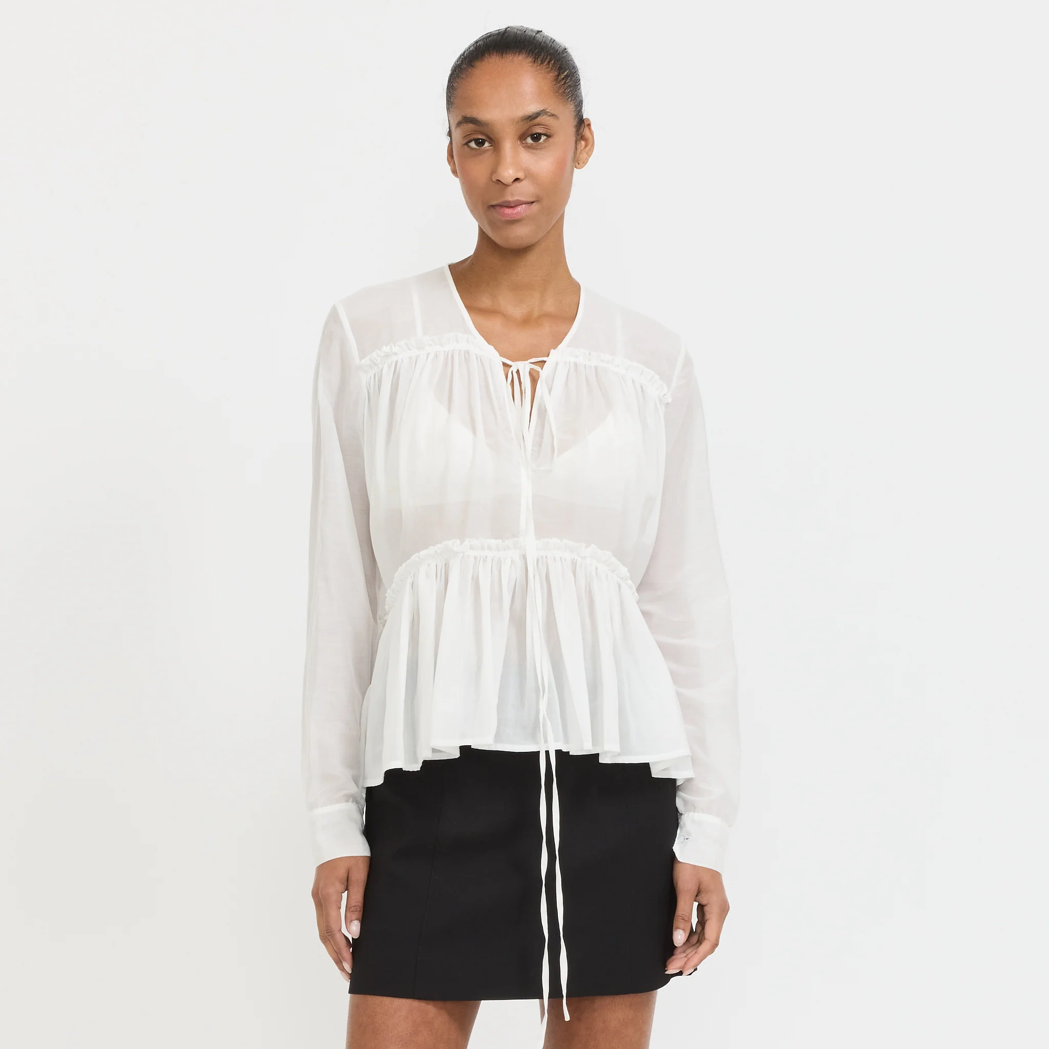 Silk Voile Top White