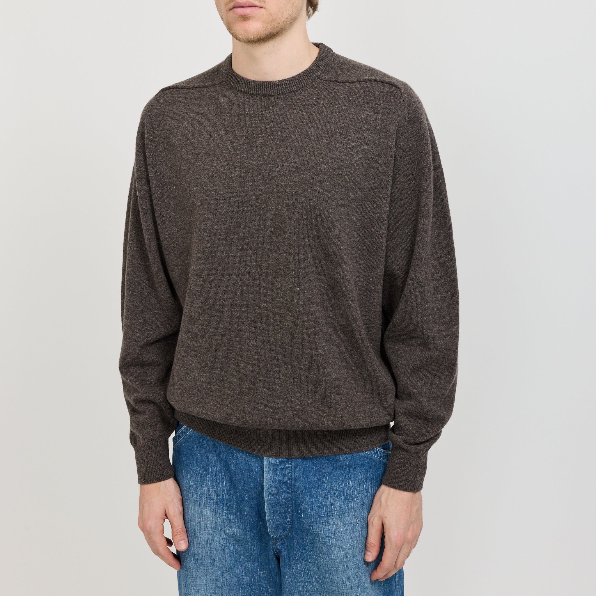 Simple Crew Neck Sweater Brown - Image 5