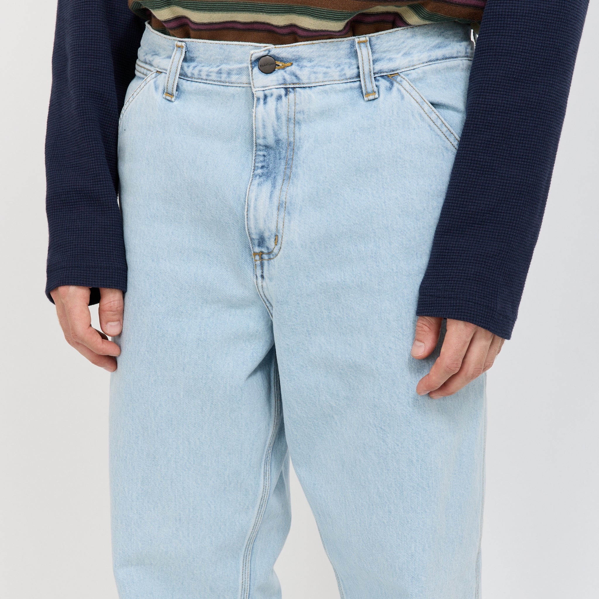 Single Knee Pant Blue Heavy Stone Bleach - Image 5