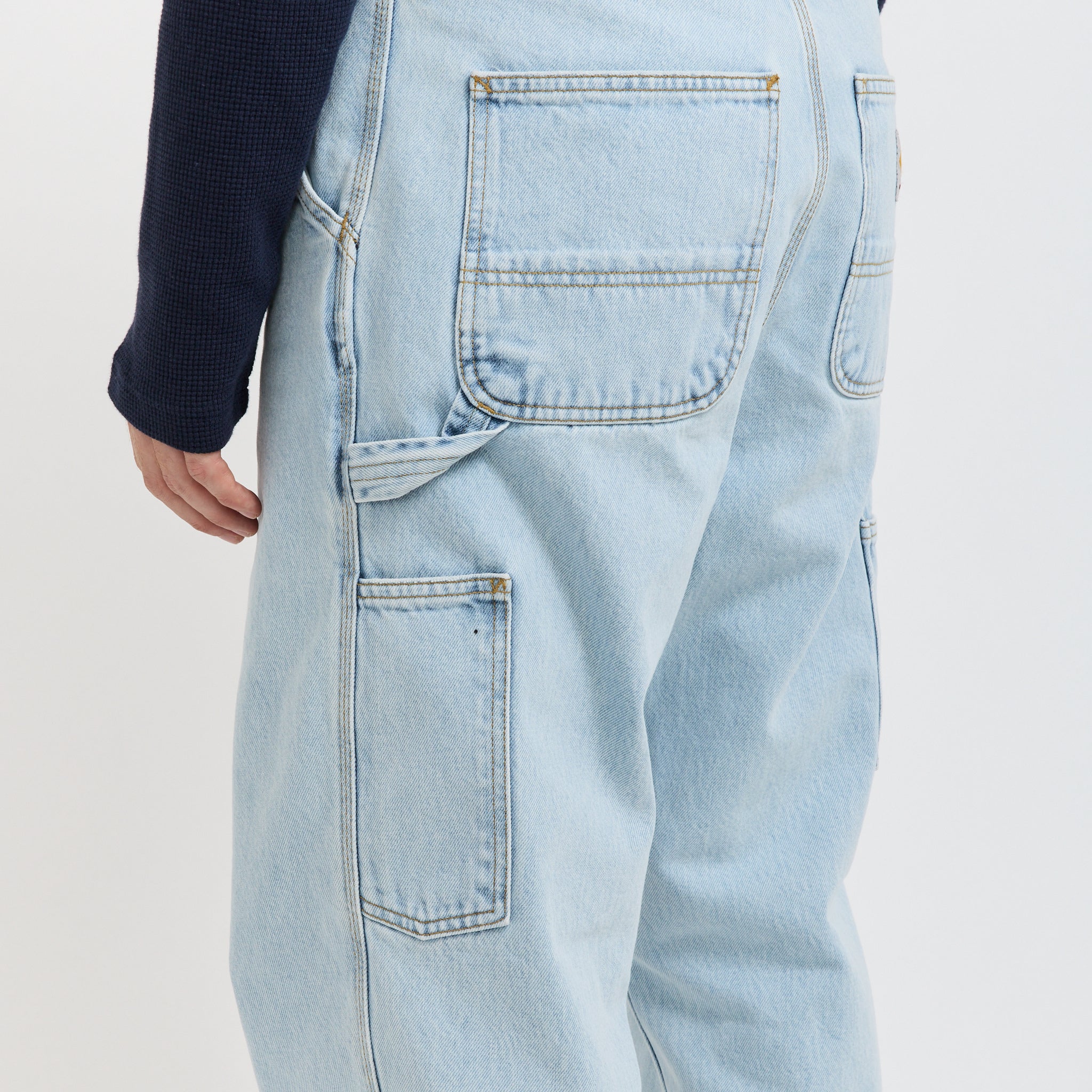 Single Knee Pant Blue Heavy Stone Bleach - Image 8