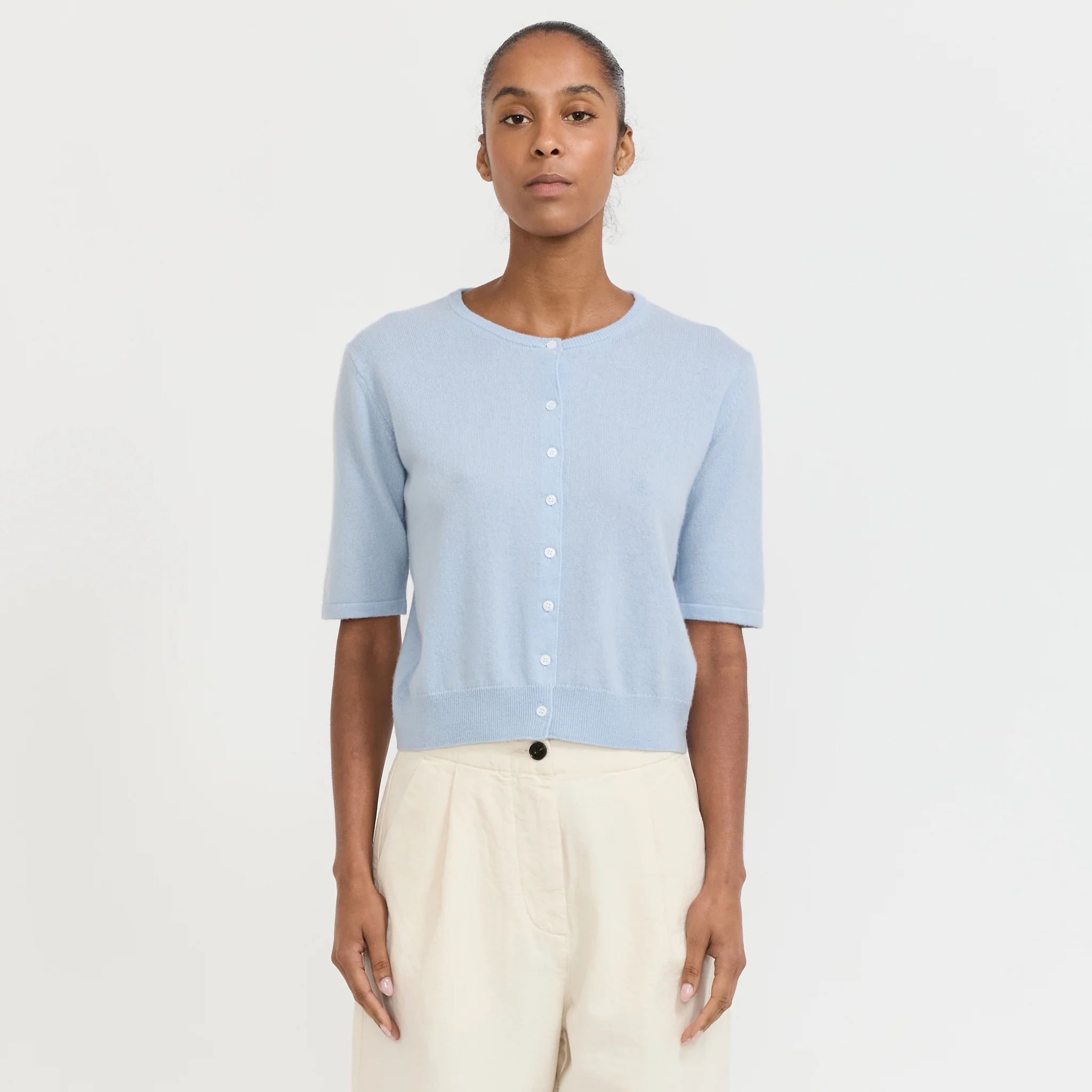 Sirma Short Sleeve Cardigan Sky