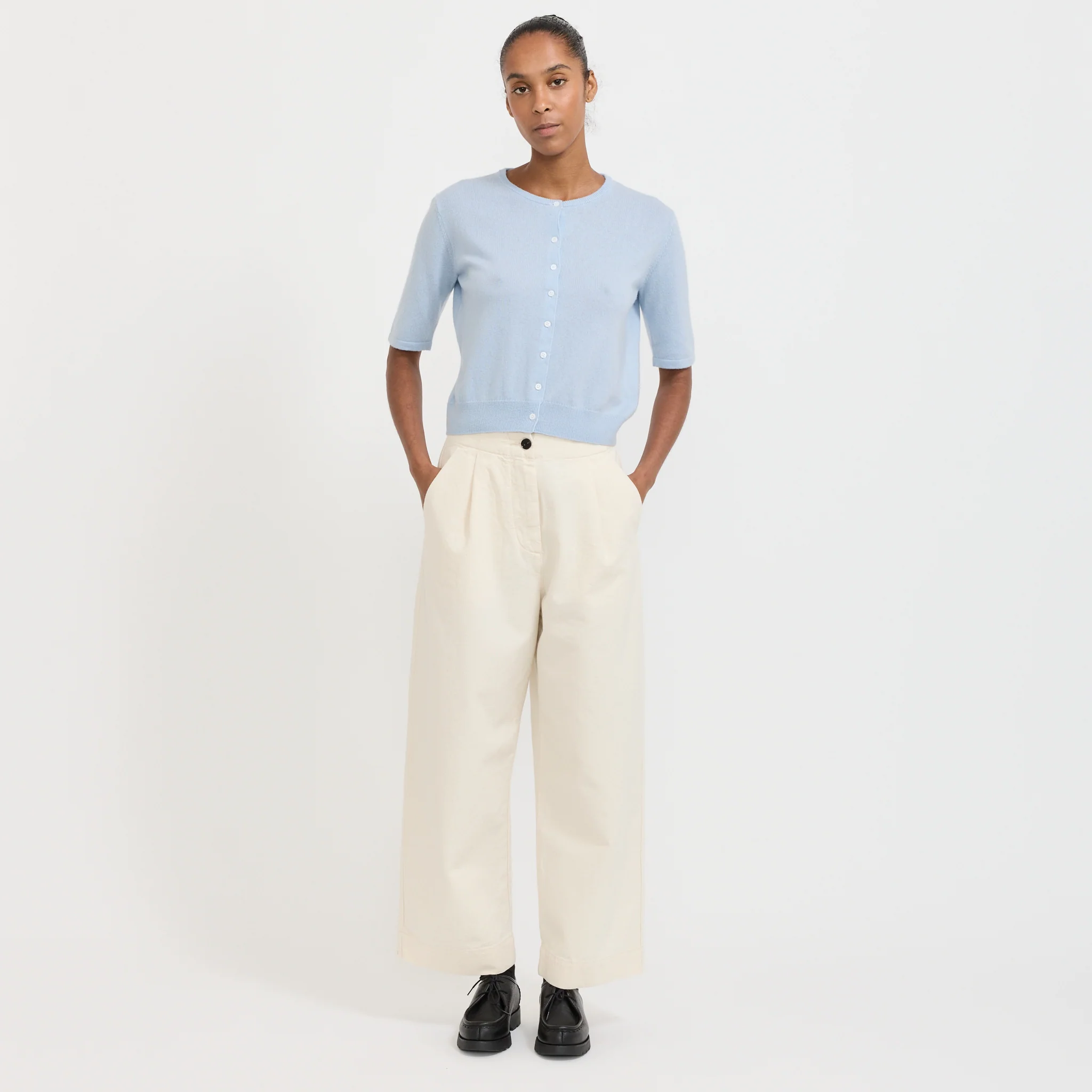 Sirma Short Sleeve Cardigan Sky - Image 2
