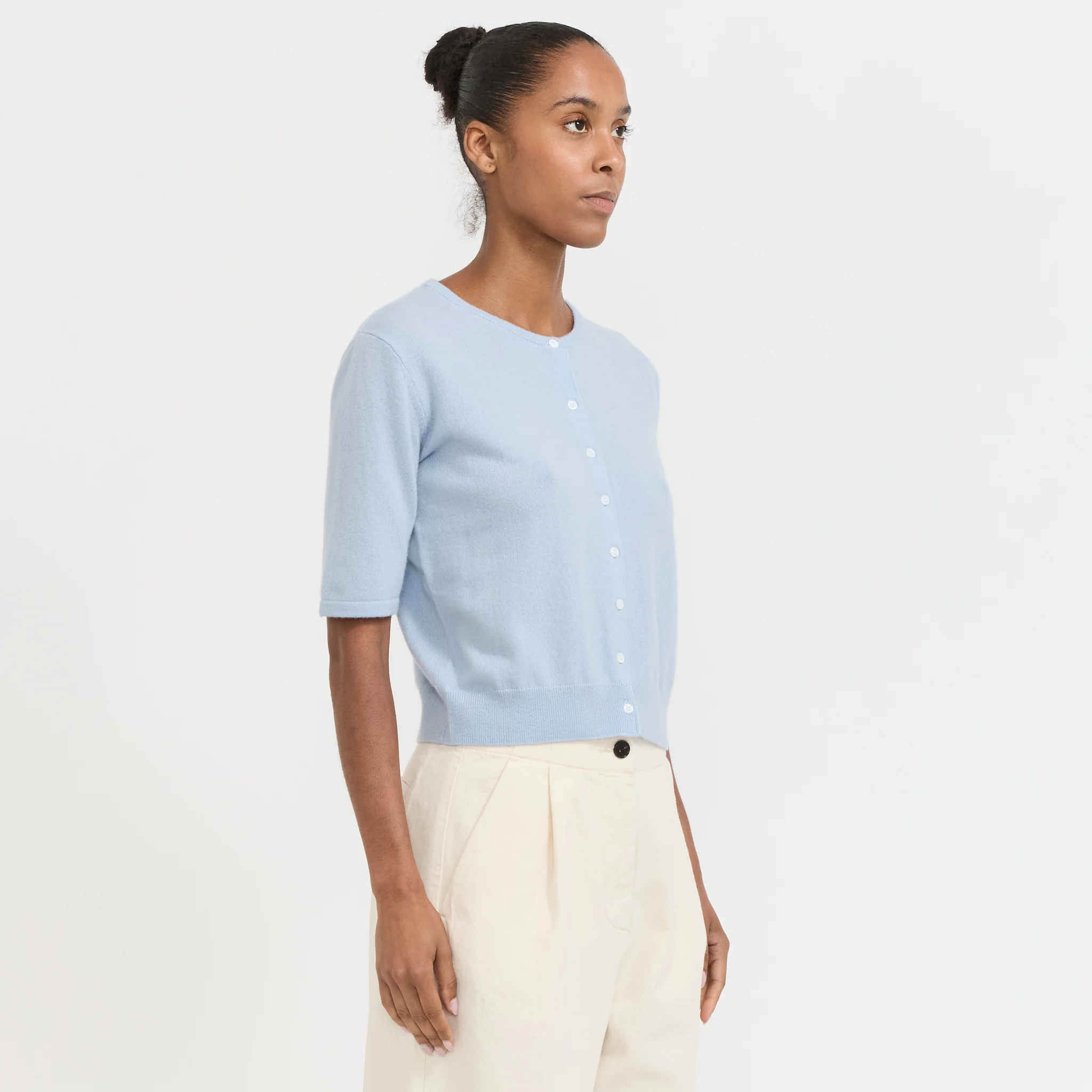 Sirma Short Sleeve Cardigan Sky - Image 3