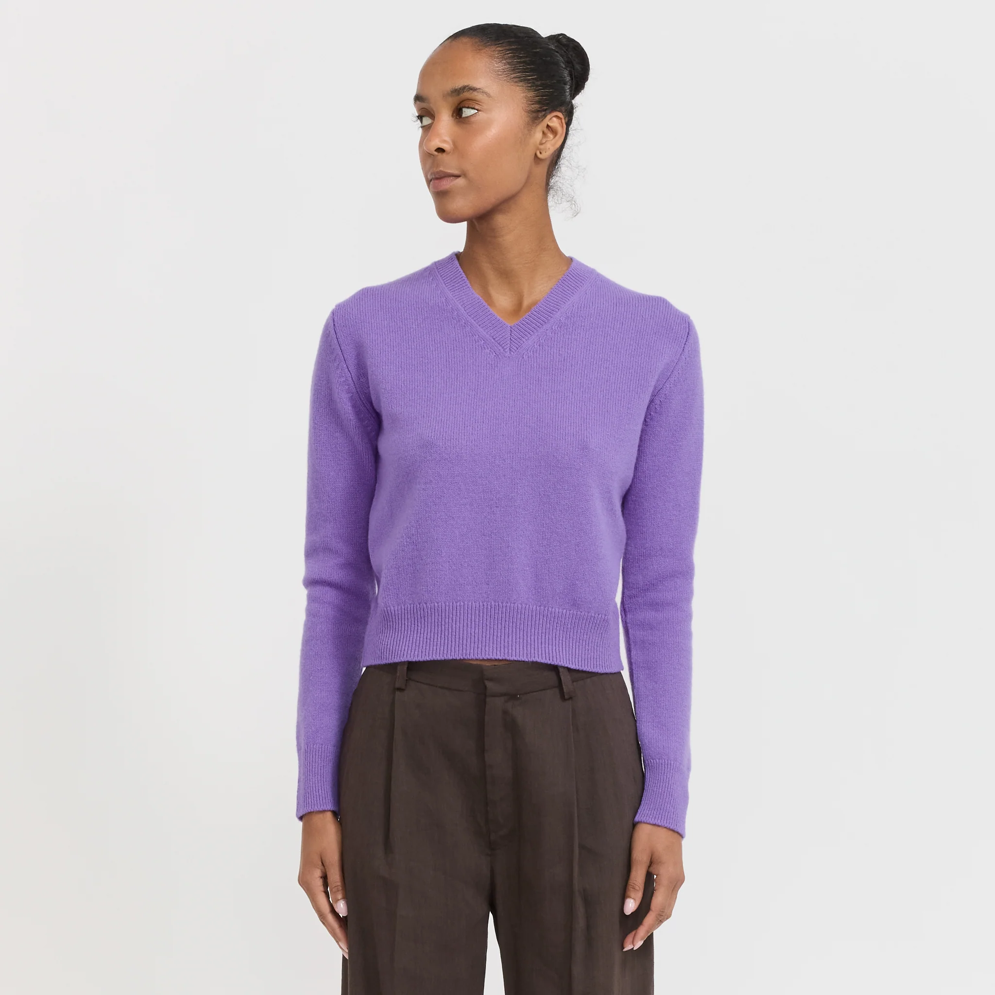 Sligo Shrunken V-Neck Pansy Purple