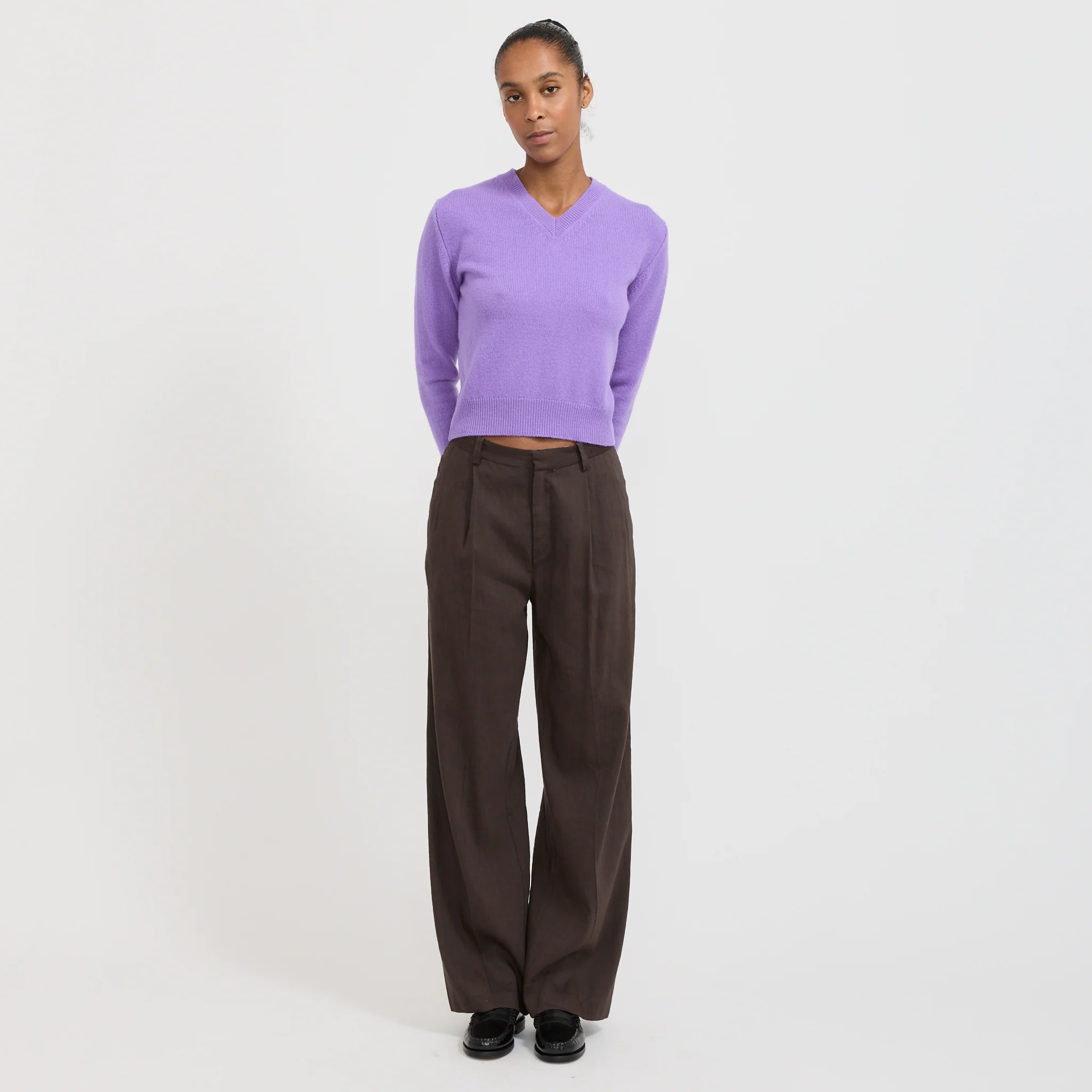 Sligo Shrunken V-Neck Pansy Purple - Image 2