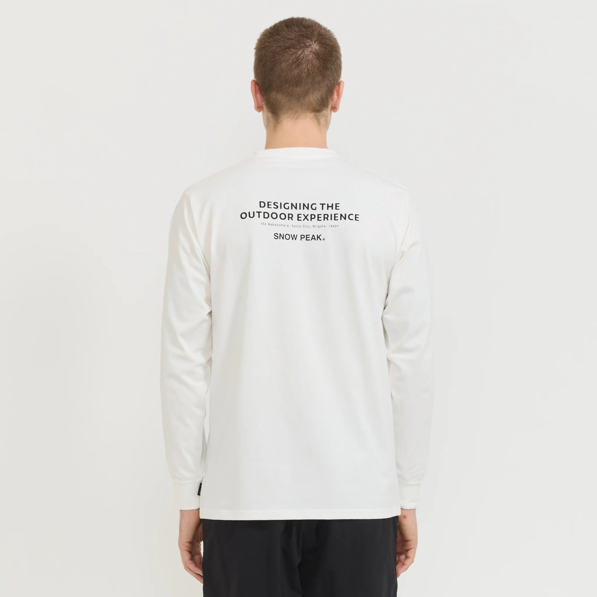 Snow Peak Typography L/S T-Shirt Off White - Image 4