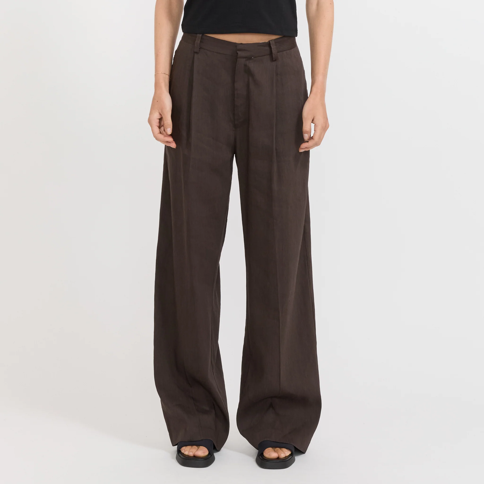 Soft Tailored Pant Chocolate Brown