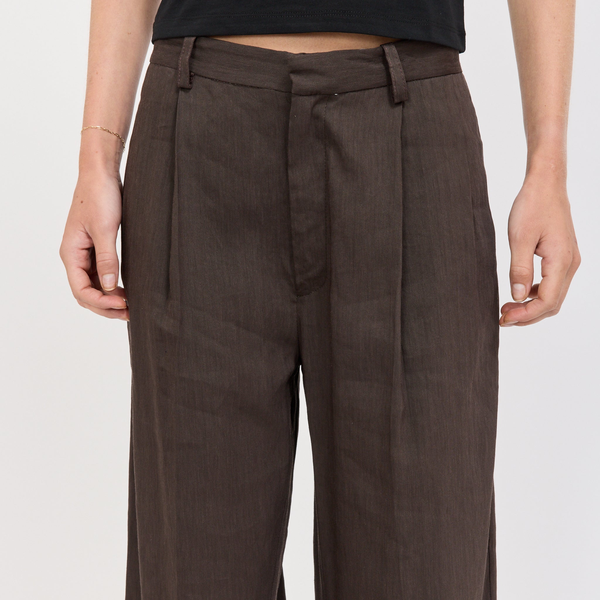 Soft Tailored Pant Chocolate Brown - Image 5