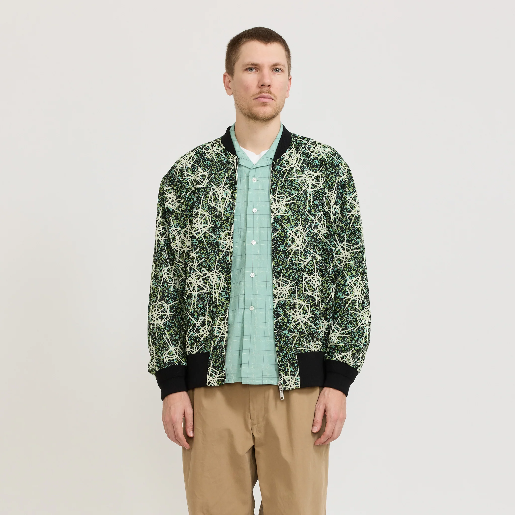 Sports Blouson Jacquard Mapping Print Black - Image 4