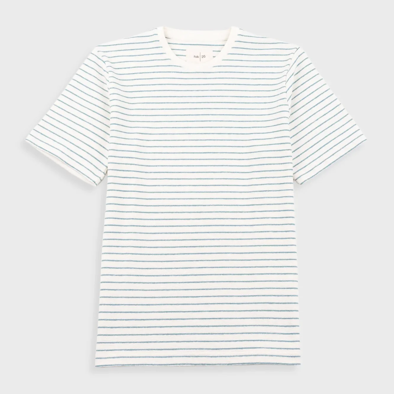 SS Textured Stripe T-Shirt Ecru/Misty Green - Image 7