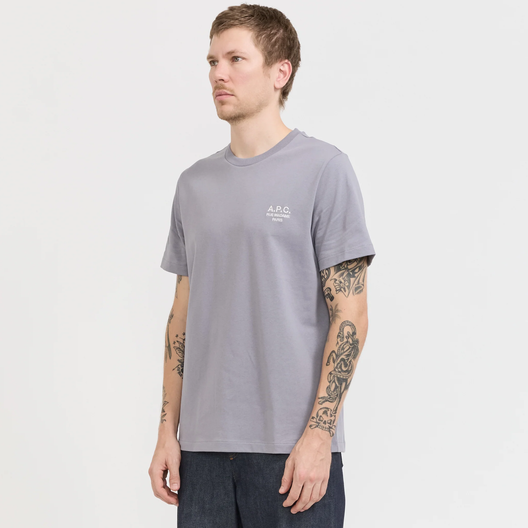 Standard Rue Madame T-Shirt Blue Grey - Image 6