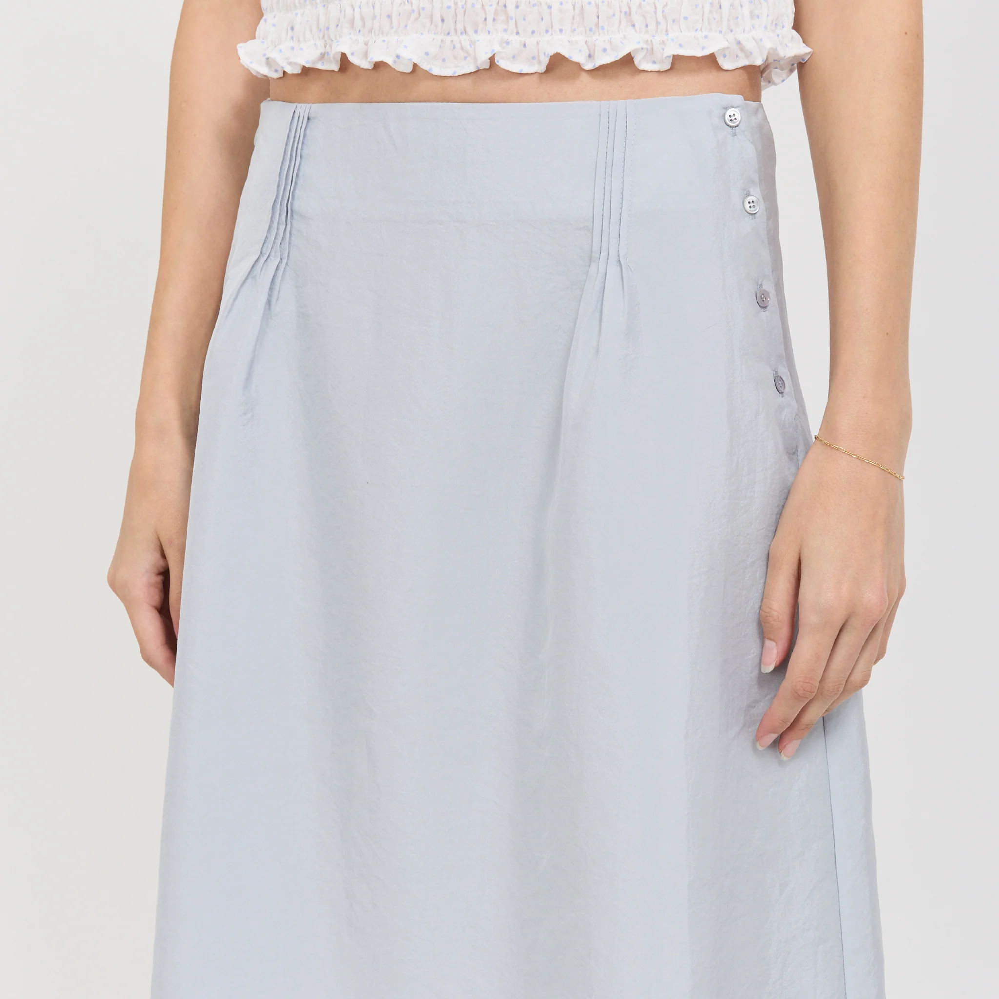 Stitch Lace Detail Skirt Light Blue - Image 5