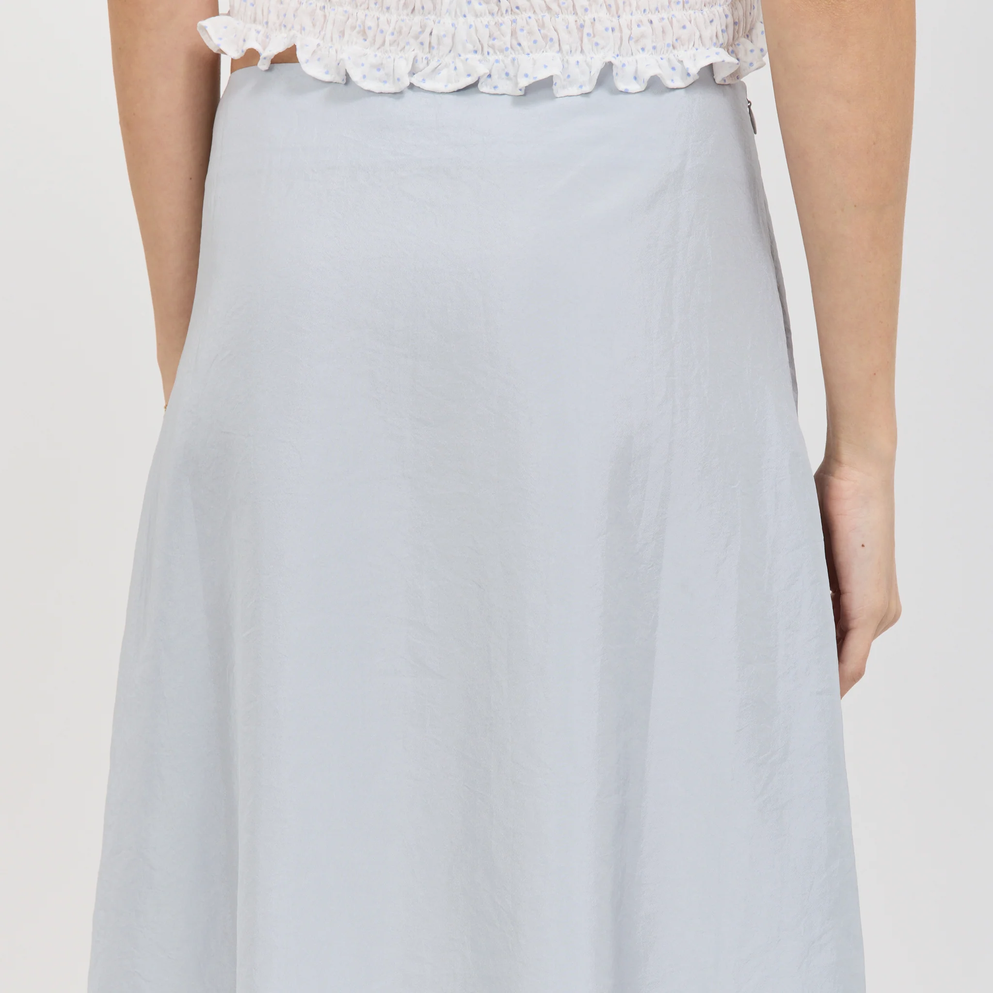 Stitch Lace Detail Skirt Light Blue - Image 6