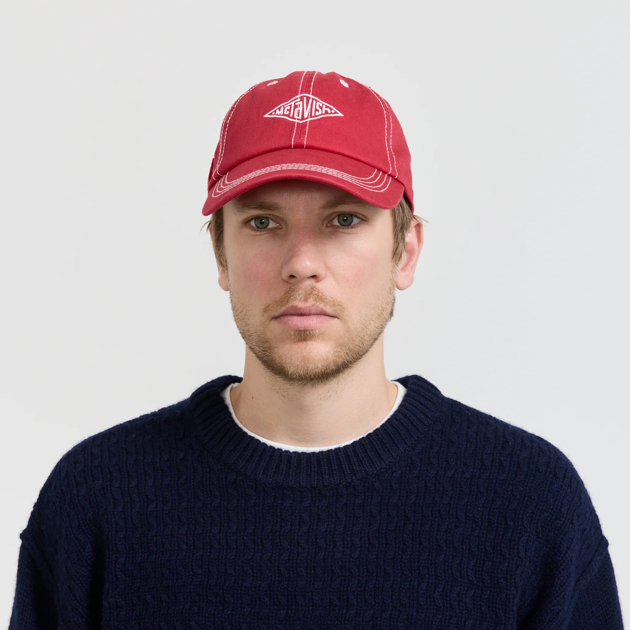 Stitched Diamond Cap Red - Image 3