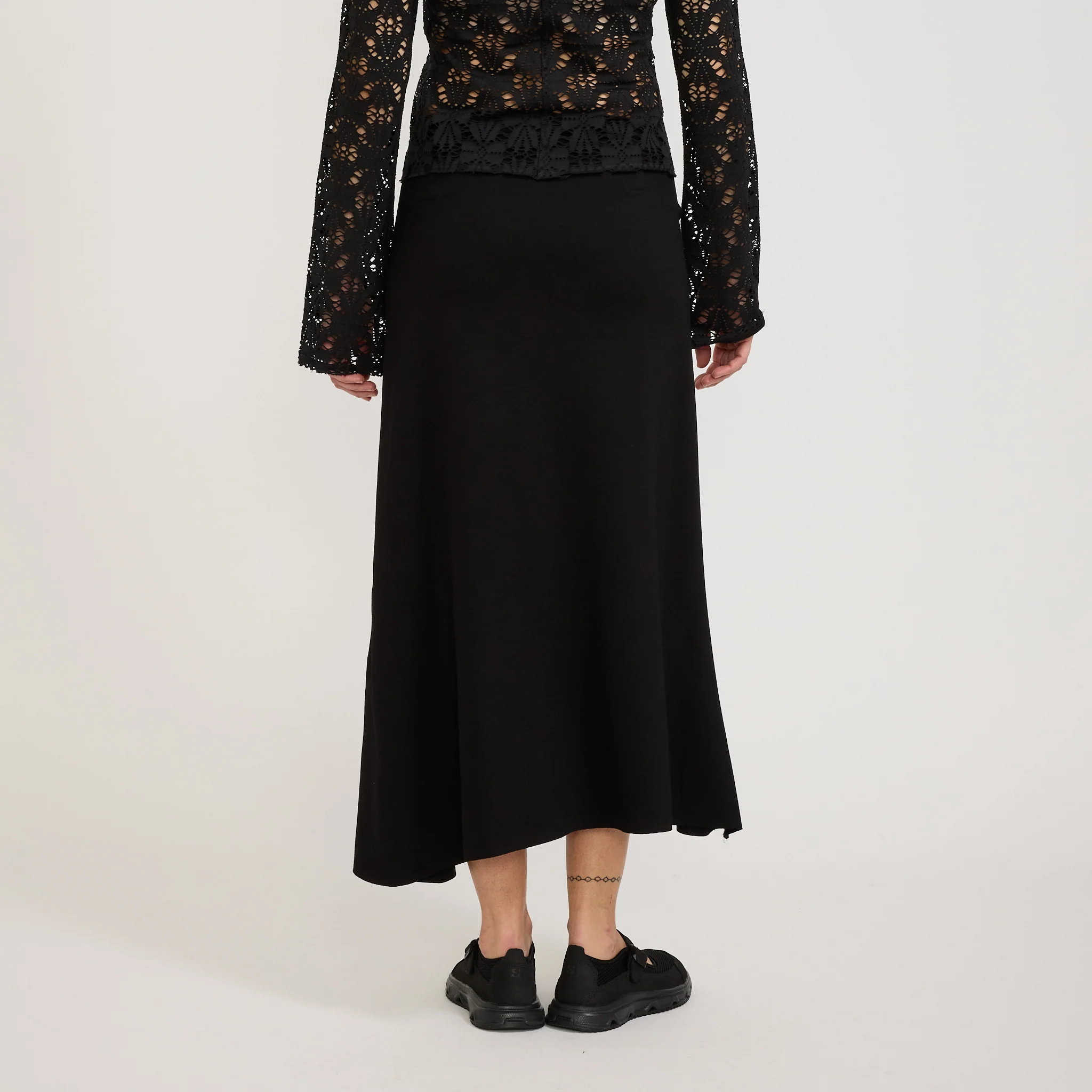 Stretch Viscose Flared Skirt Black - Image 4