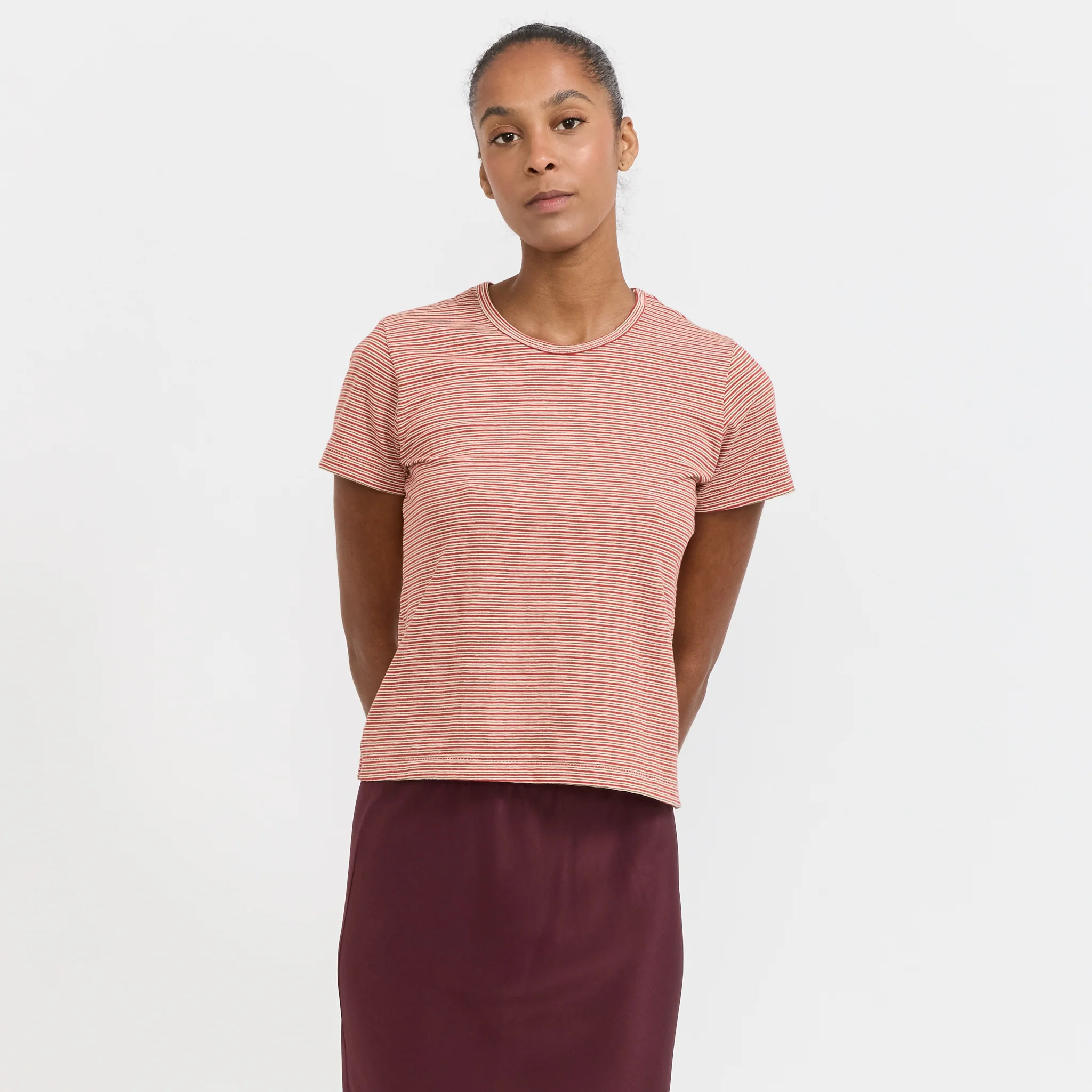 Stripe Heritage T-Shirt Red/Natural/Olive
