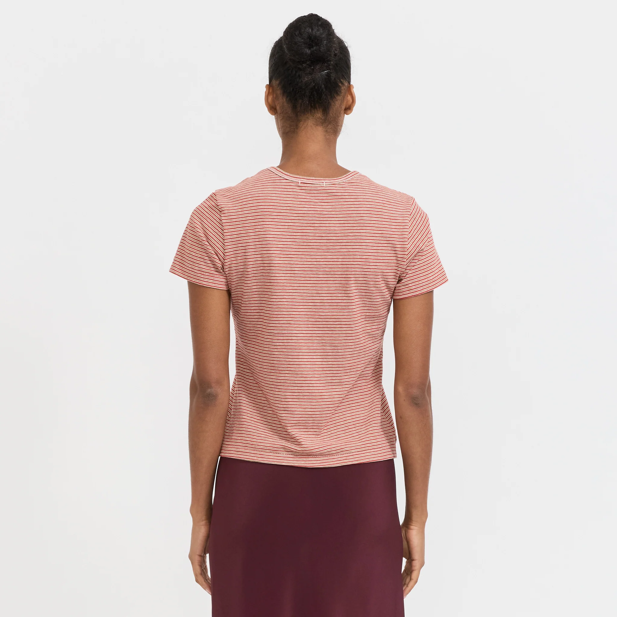 Stripe Heritage T-Shirt Red/Natural/Olive - Image 4