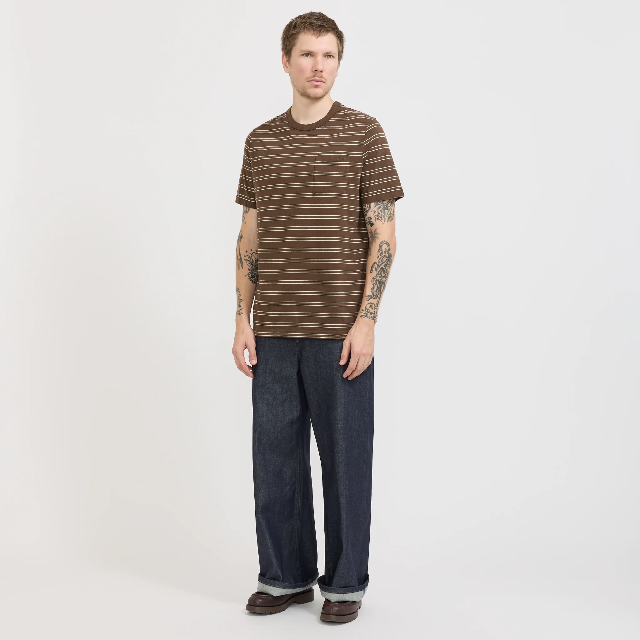 Striped T-Shirt Brown - Image 2