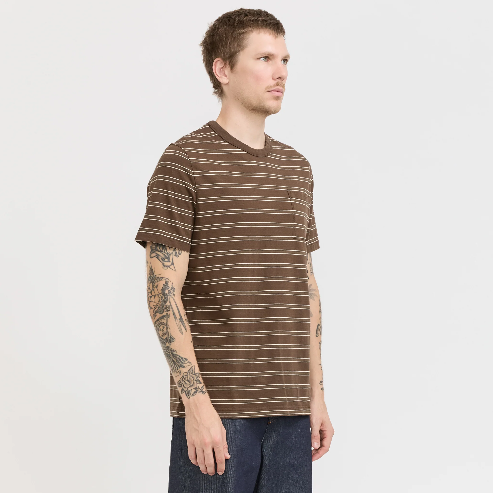 Striped T-Shirt Brown - Image 3