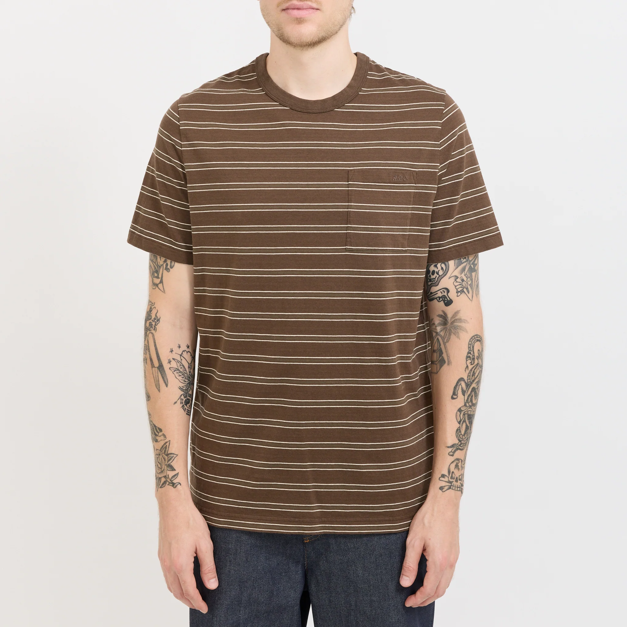 Striped T-Shirt Brown - Image 5