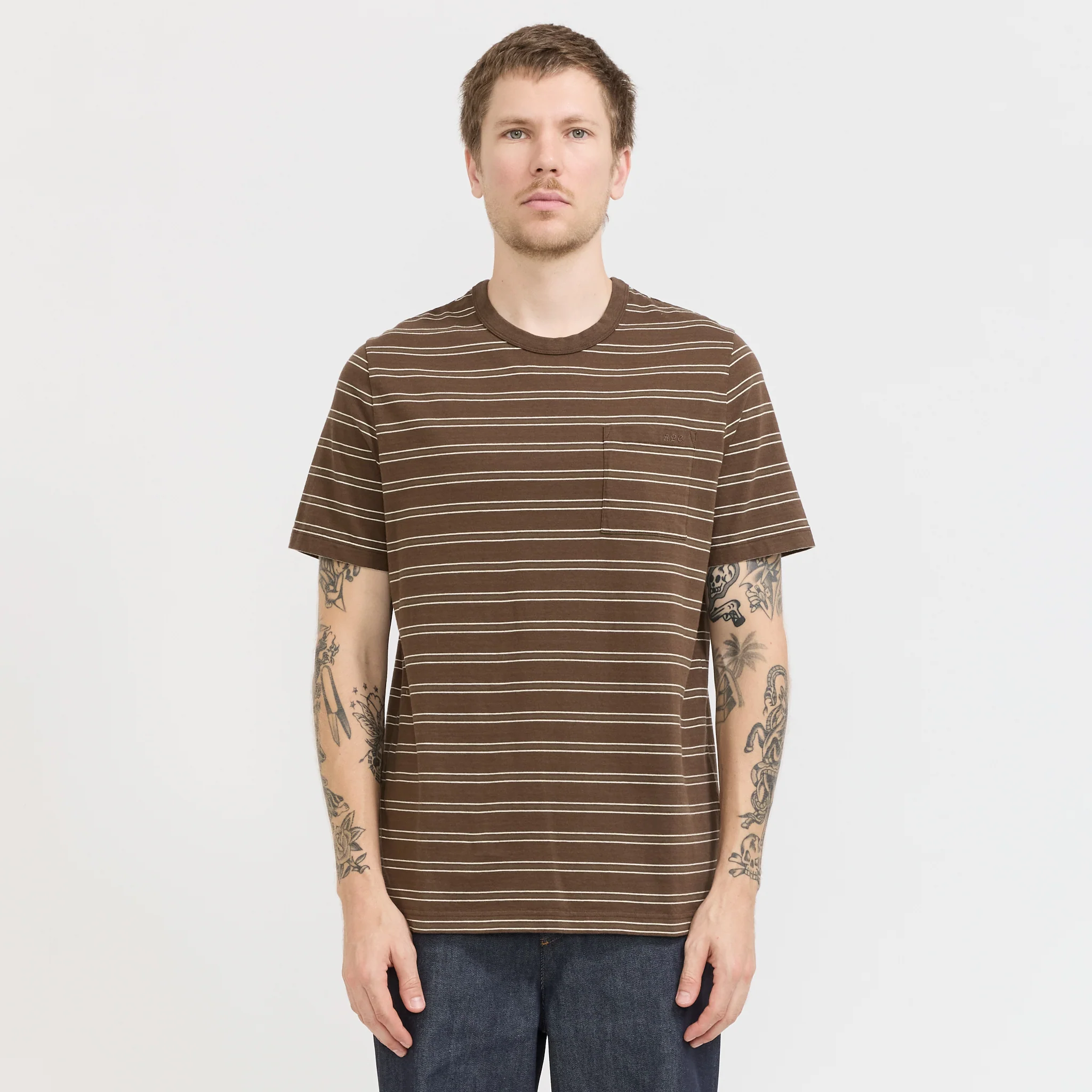 Striped T-Shirt Brown - Image 6
