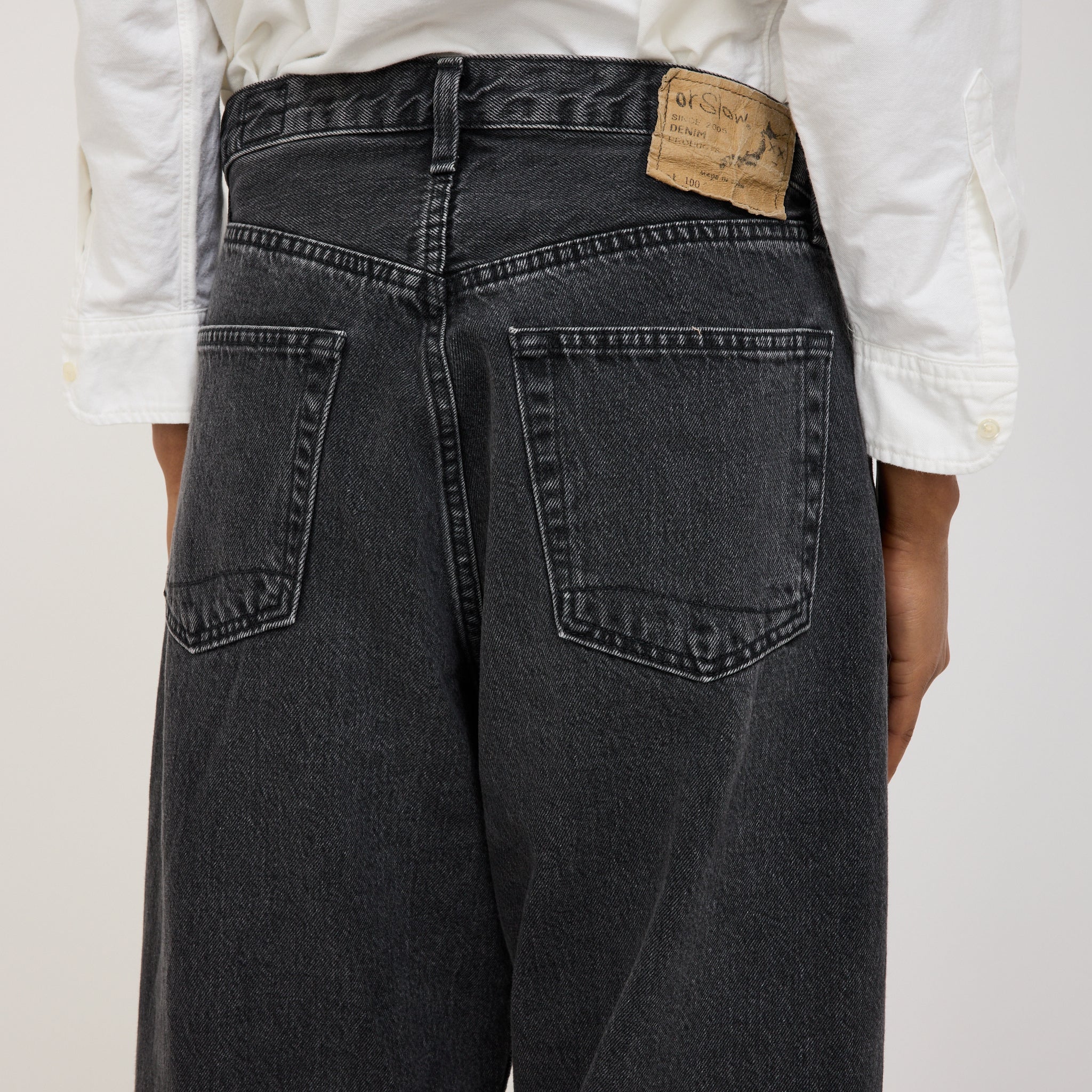 Super Dad's Denim Pants Black Denim Stone Womens - Image 6