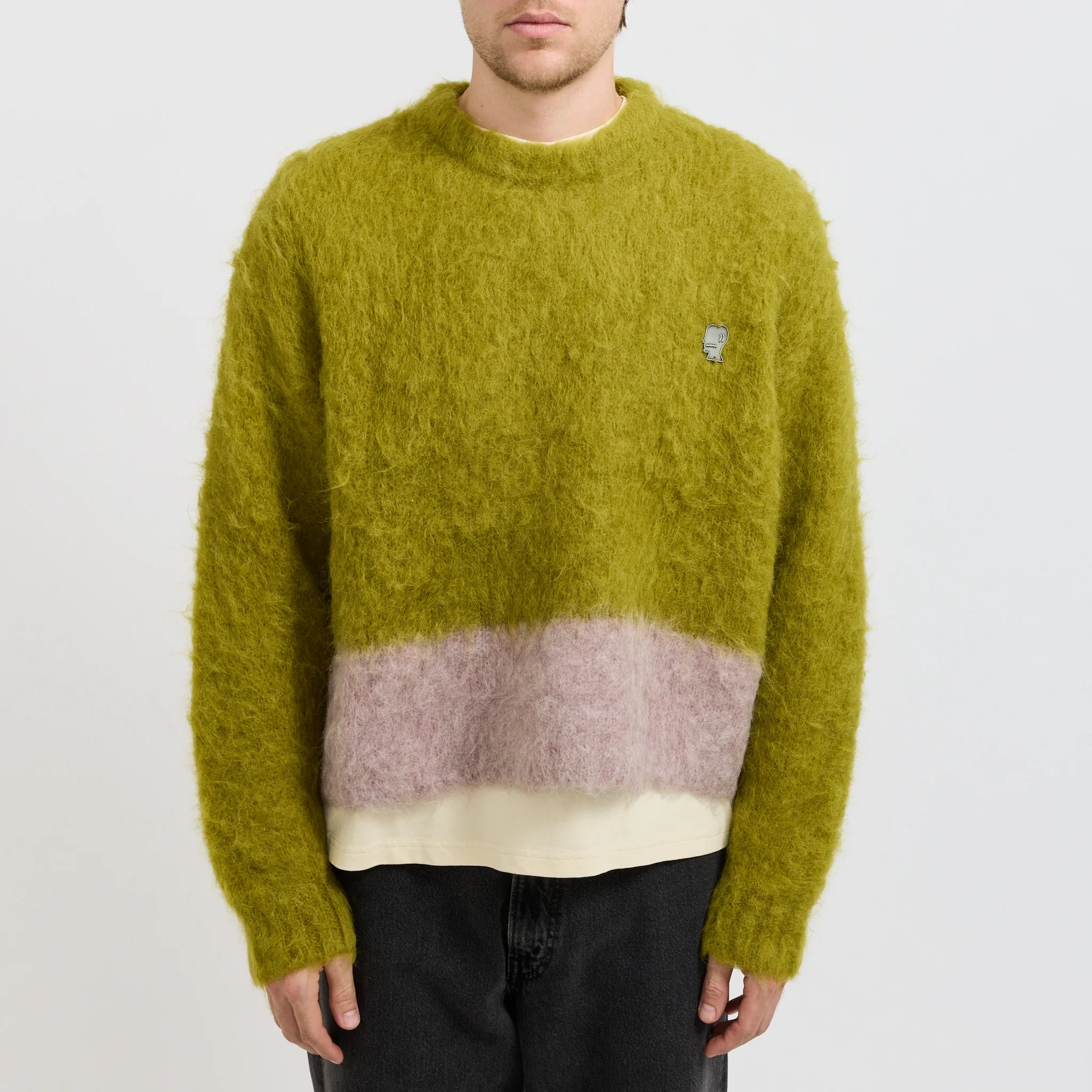 Super Hairy Boxy Knit Sweater Lime - Image 5
