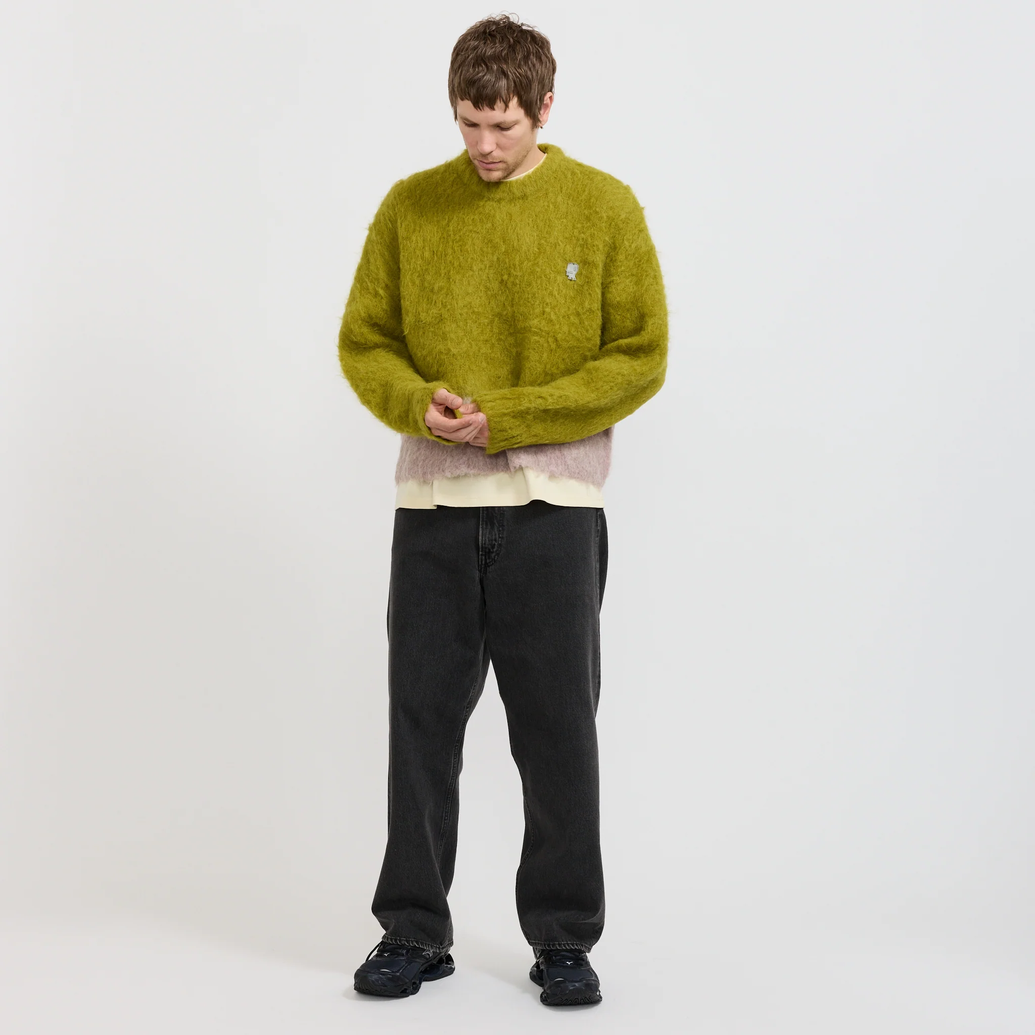 Super Hairy Boxy Knit Sweater Lime - Image 7