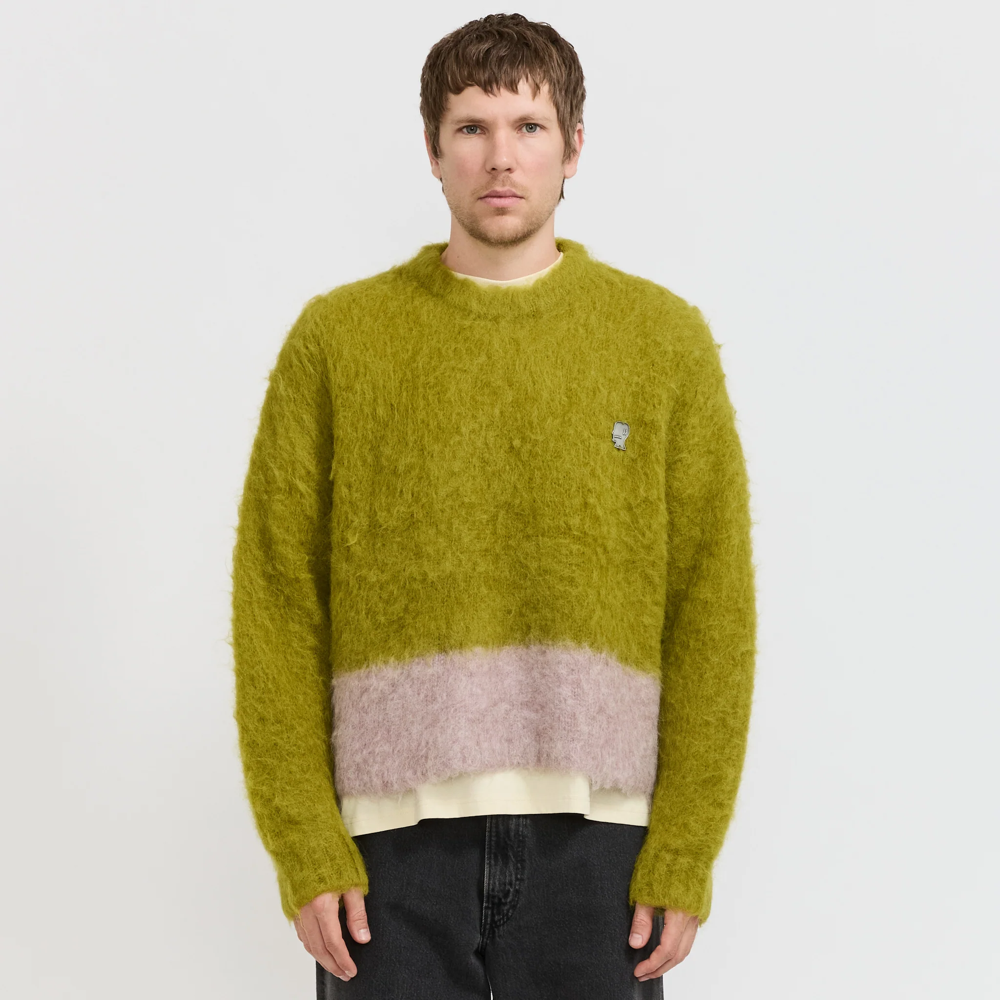 Super Hairy Boxy Knit Sweater Lime - Image 8