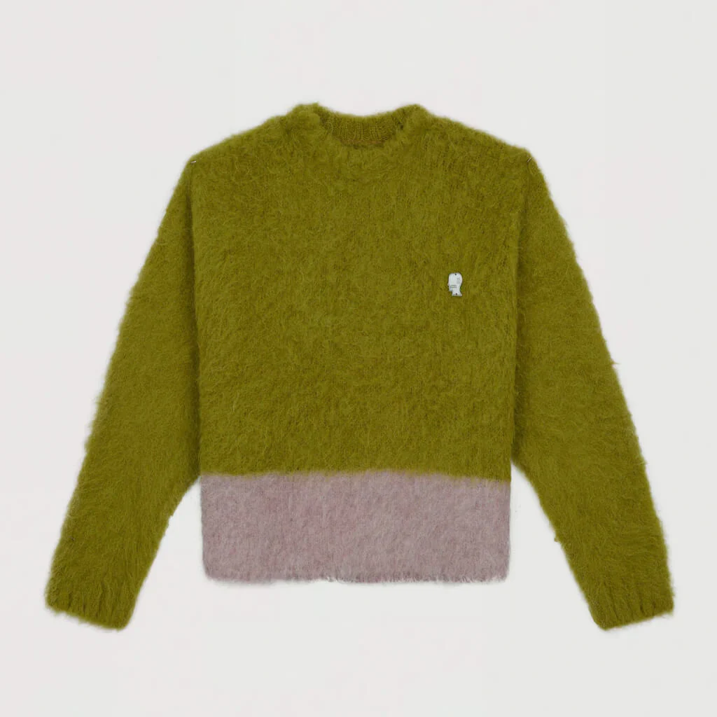 Super Hairy Boxy Knit Sweater Lime - Image 9