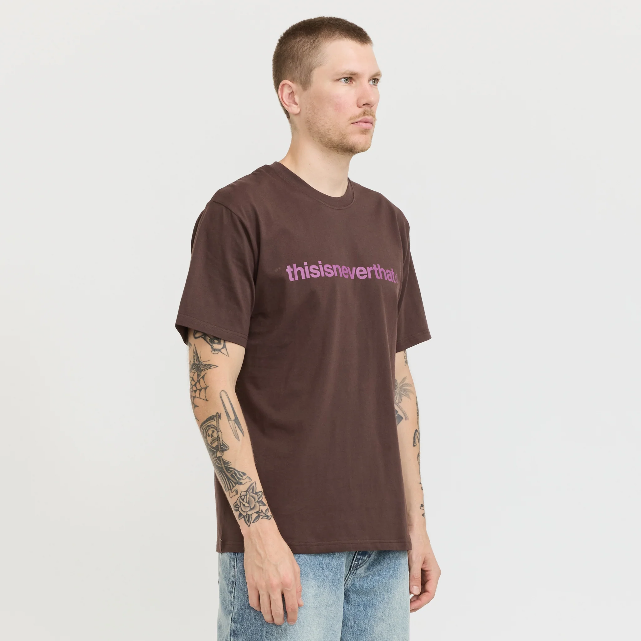 T-Logo Tee Dark Chocolate - Image 3
