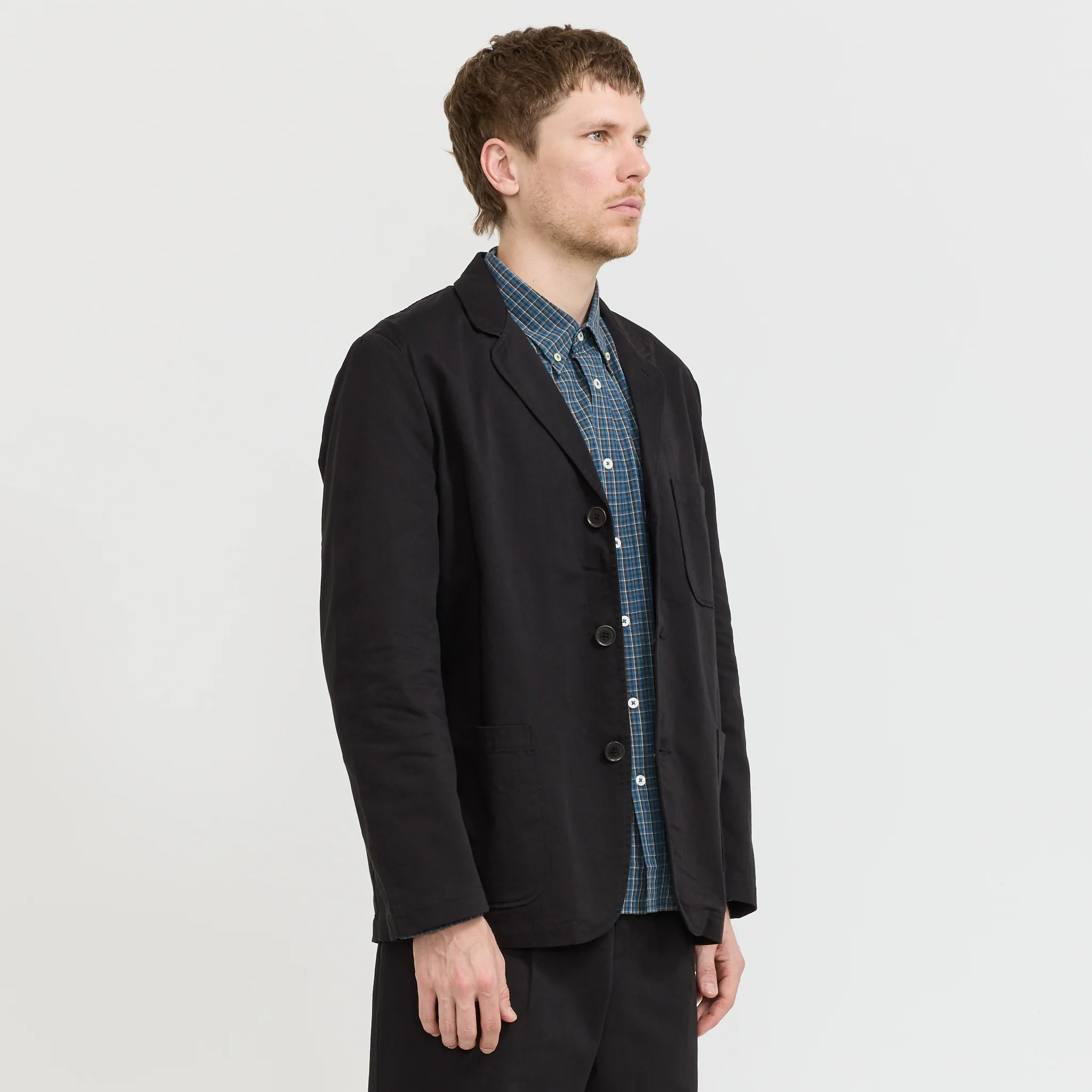 Three Button Jacket Twill Black - Image 3