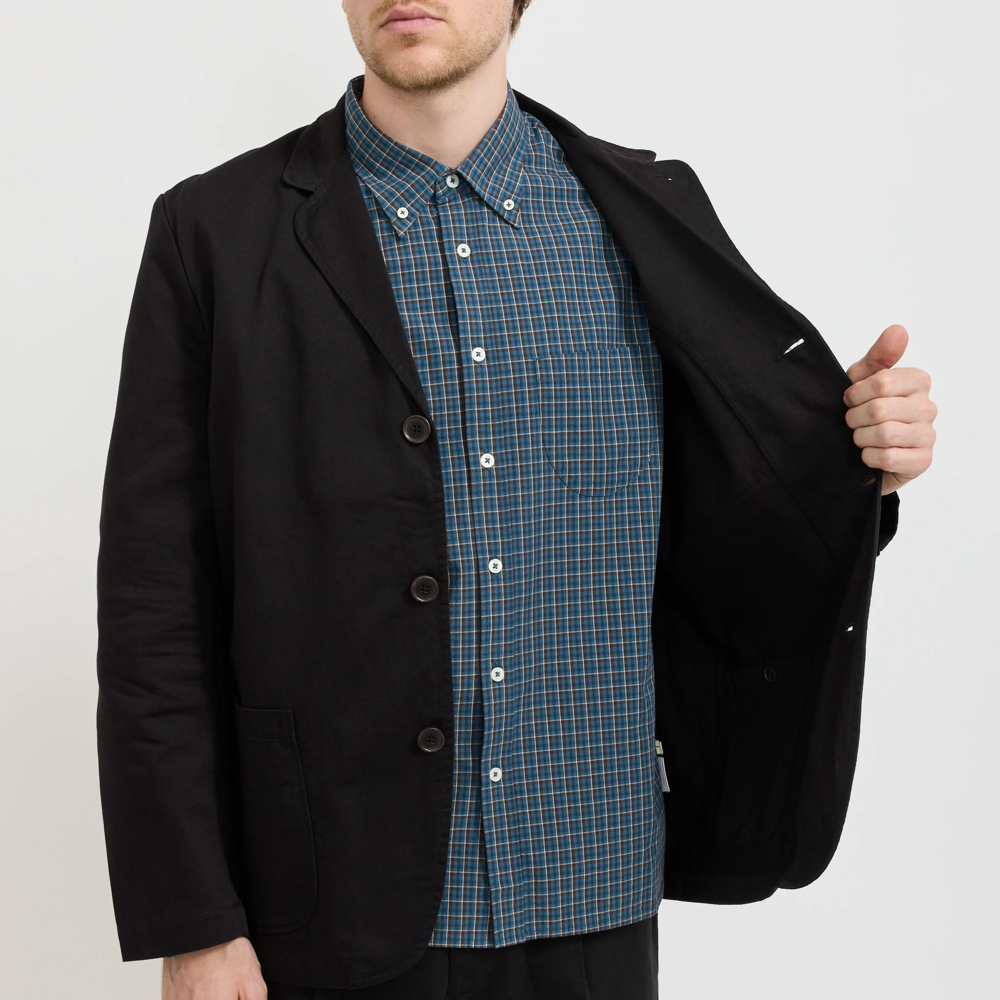 Three Button Jacket Twill Black - Image 8