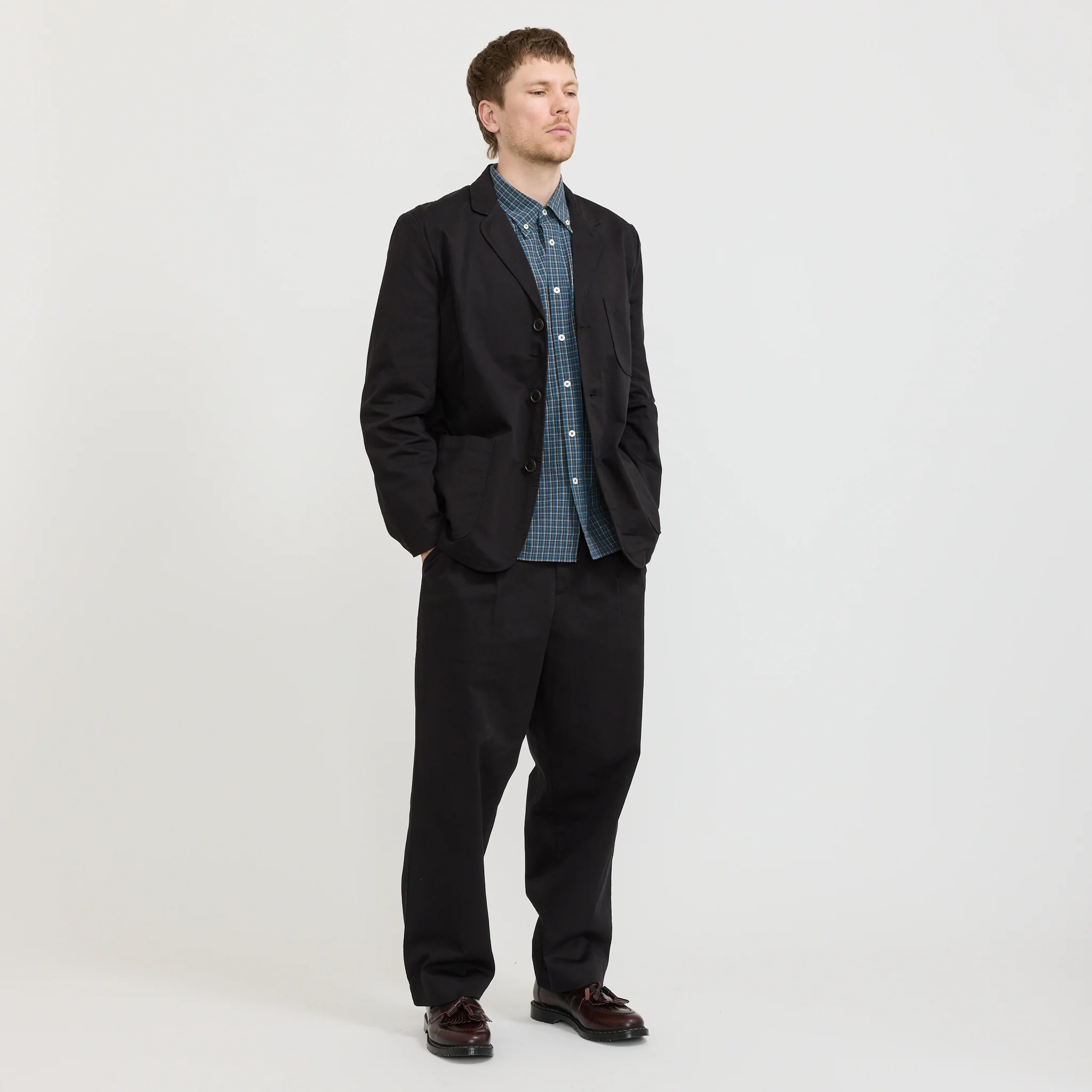 Three Button Jacket Twill Black - Image 9