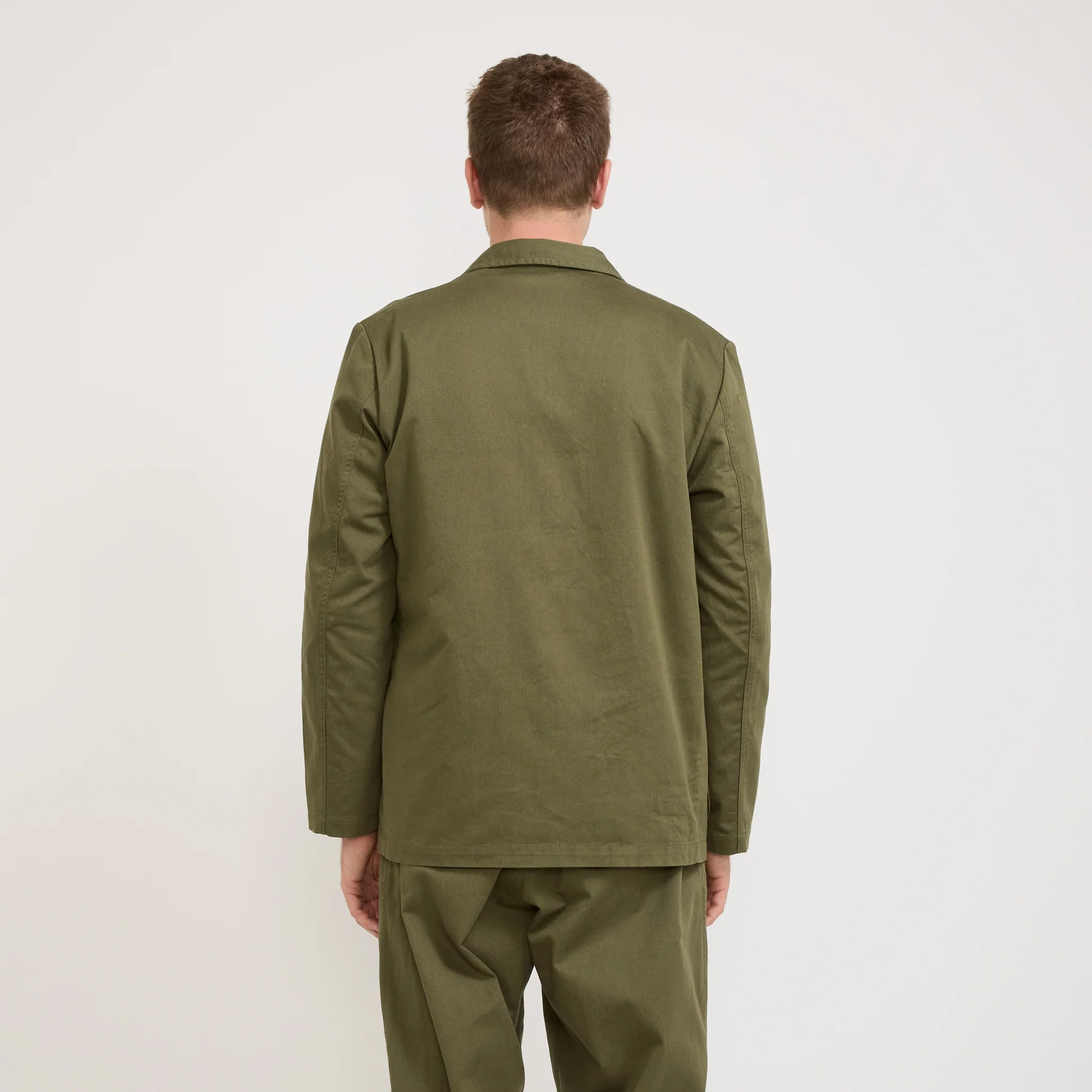 Three Button Jacket Twill Light Olive - Image 5