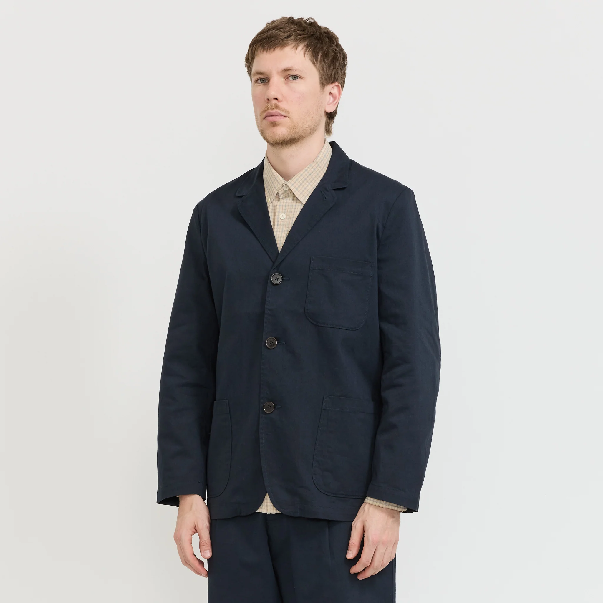 Three Button Jacket Twill Navy - Image 5