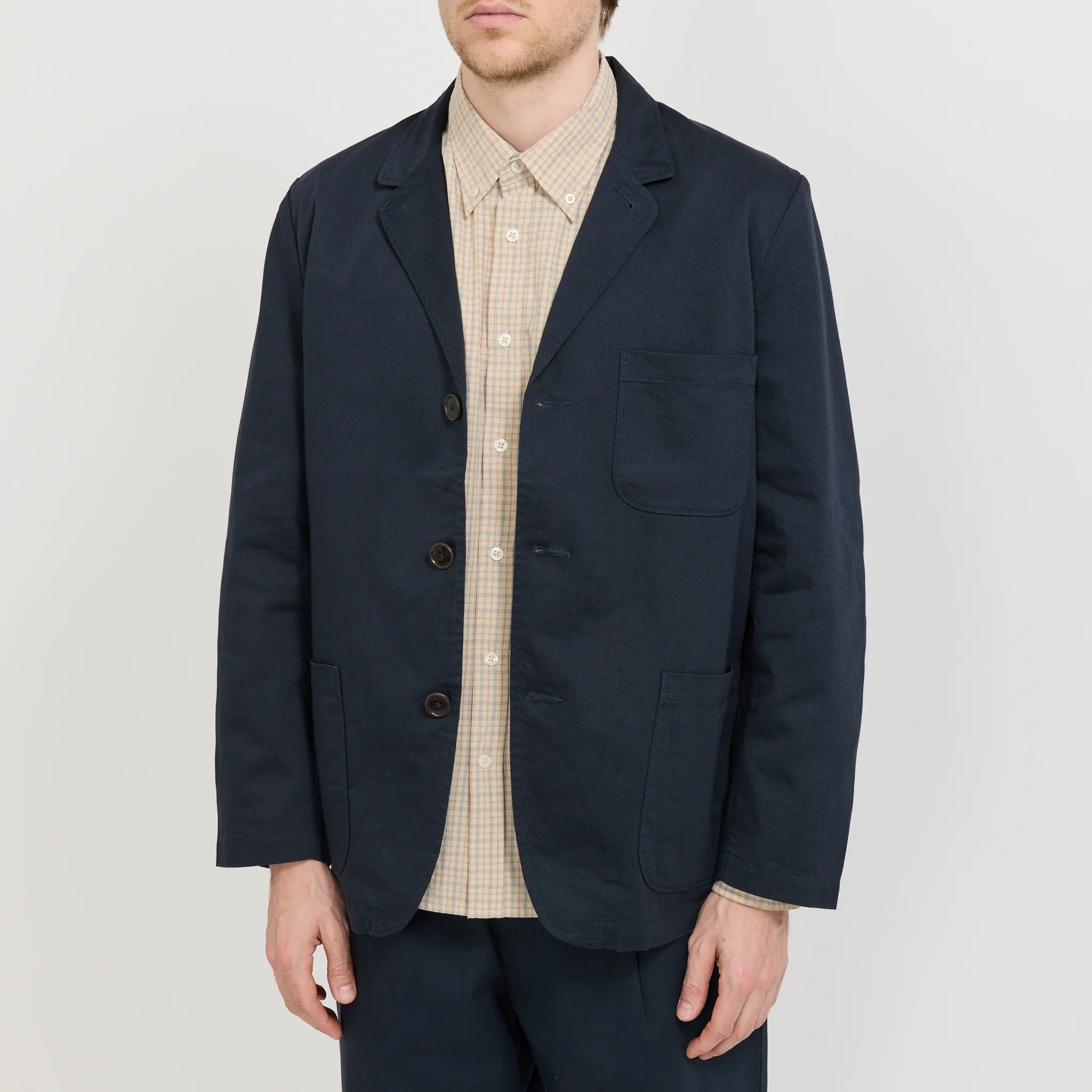 Three Button Jacket Twill Navy - Image 6