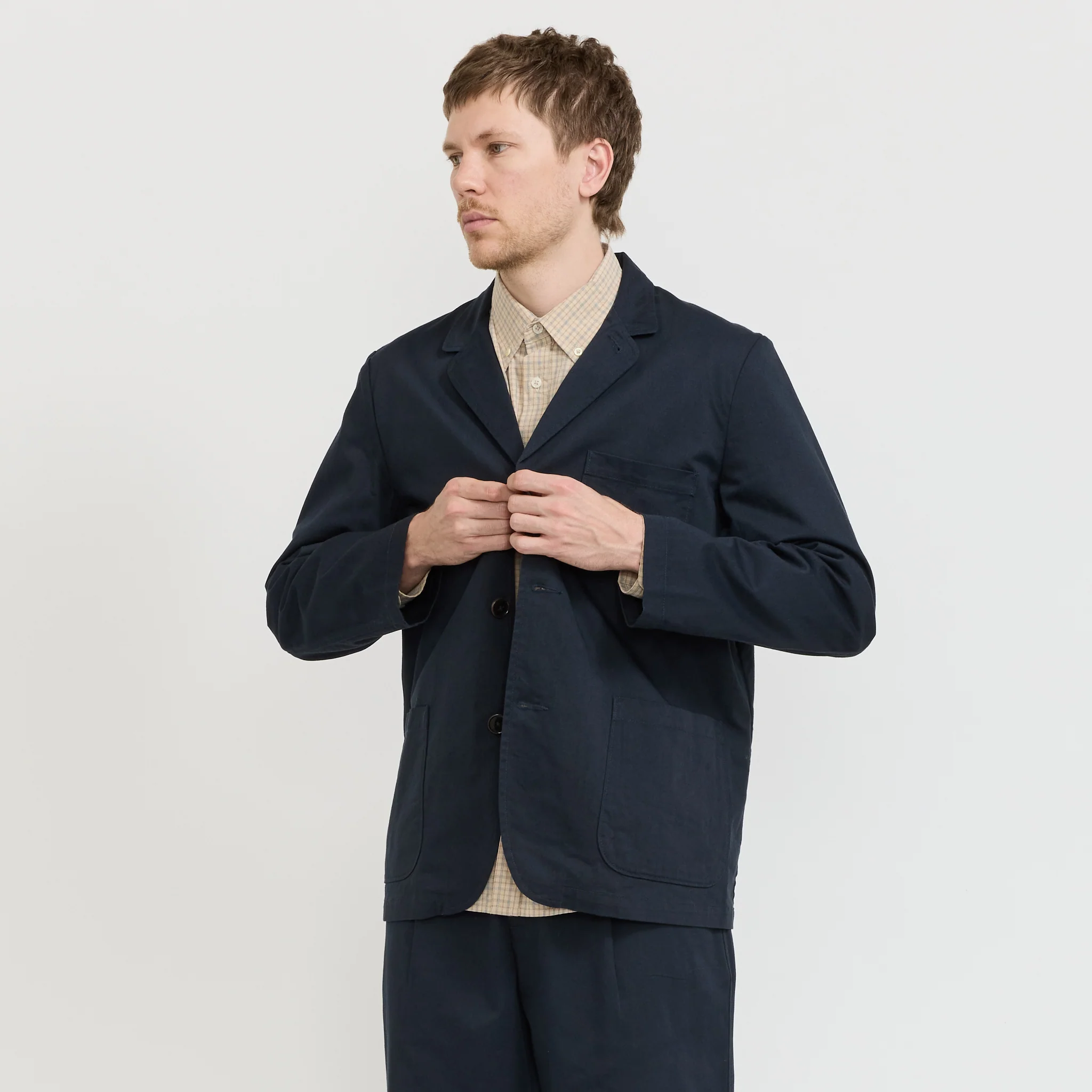Three Button Jacket Twill Navy - Image 8