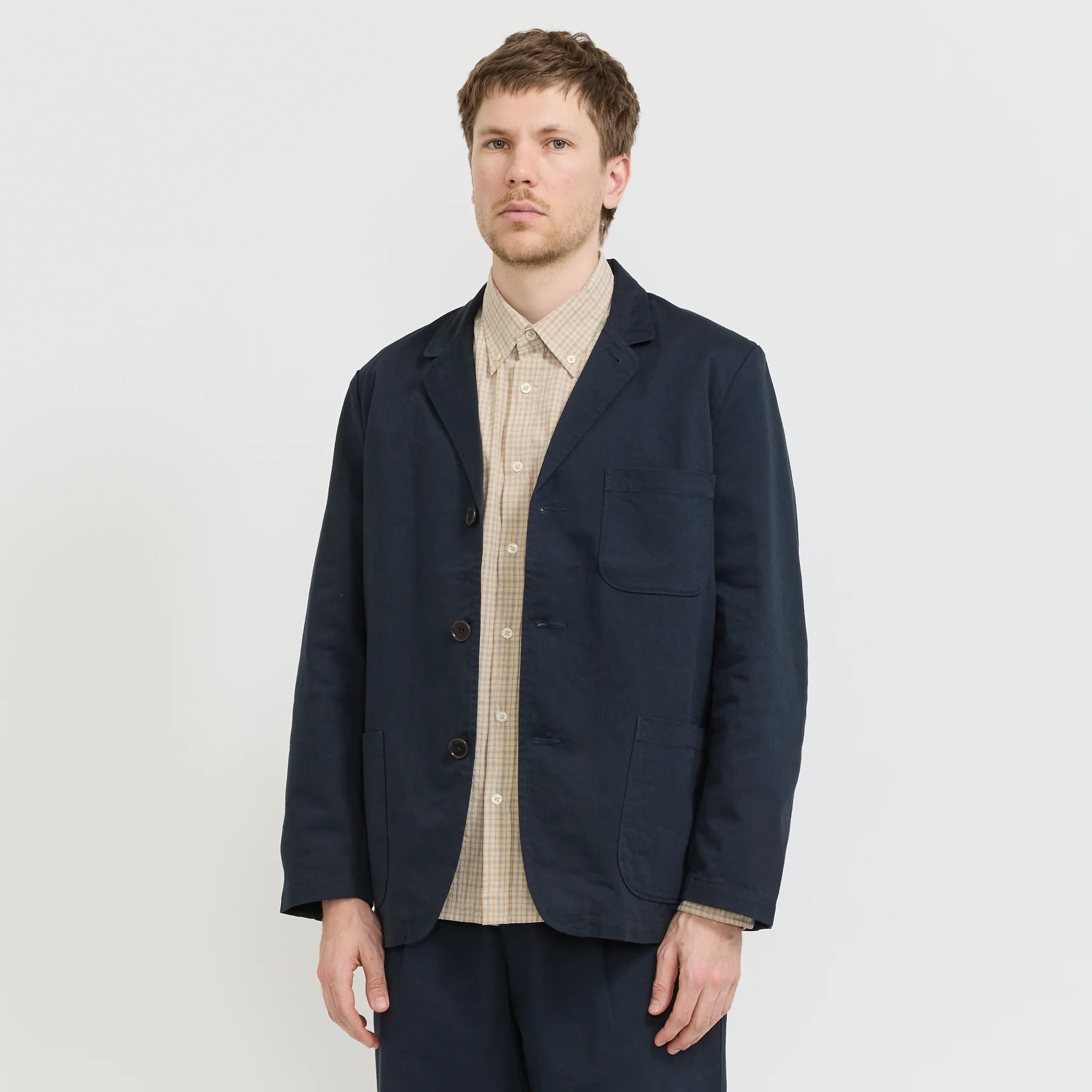 Three Button Jacket Twill Navy - Image 9