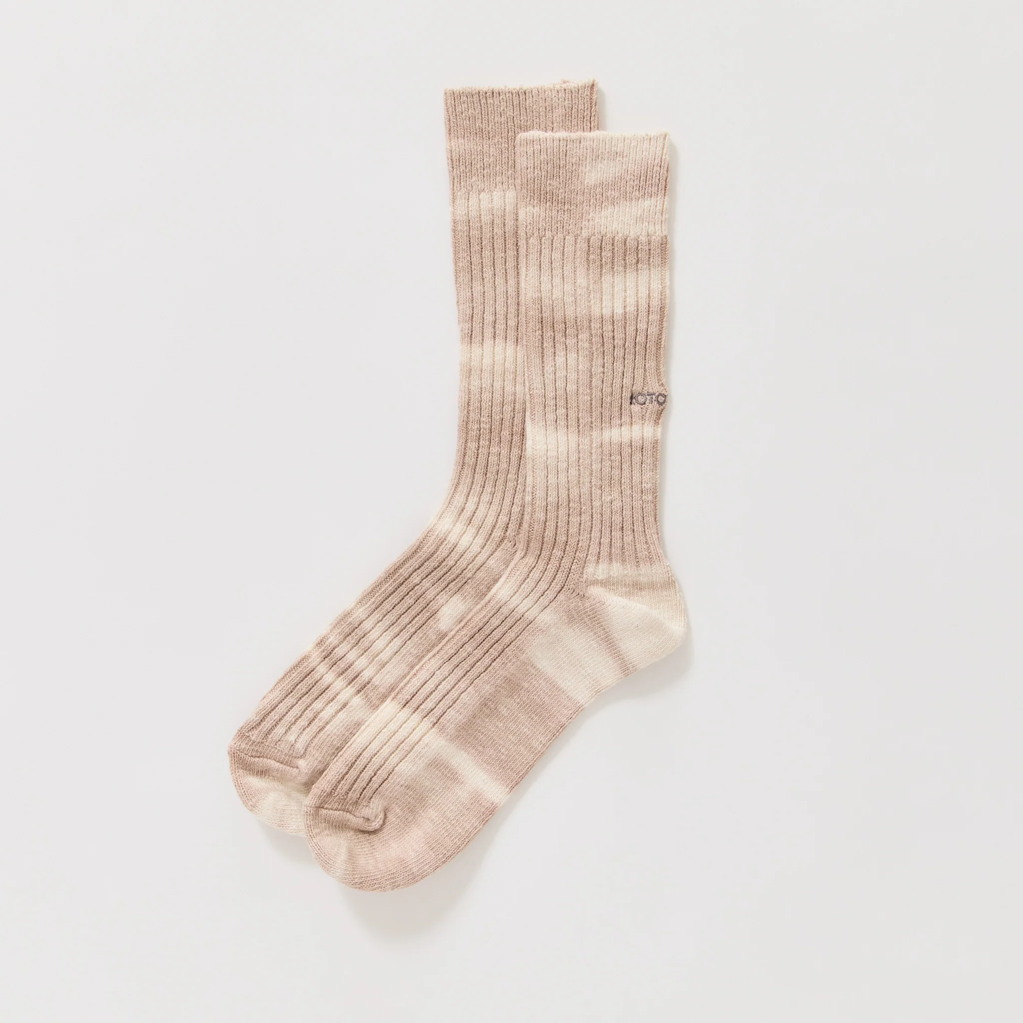 Tie Dye Ribbed Crew Socks Foggy Purple