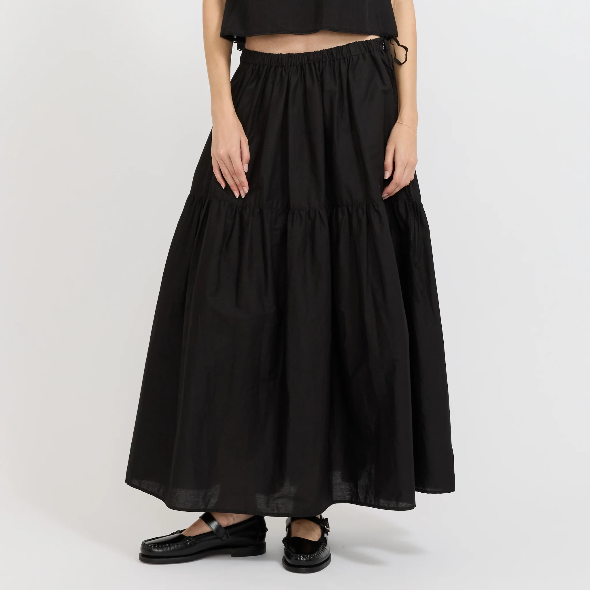 Tiered Maxi Skirt Black