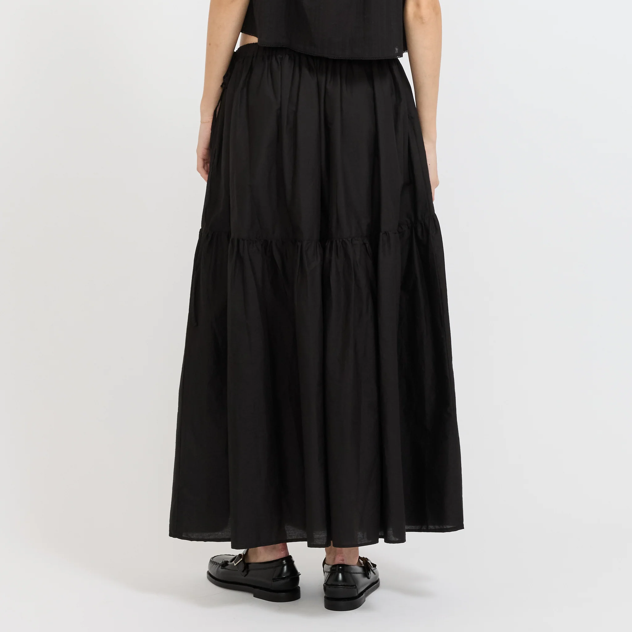 Tiered Maxi Skirt Black - Image 4